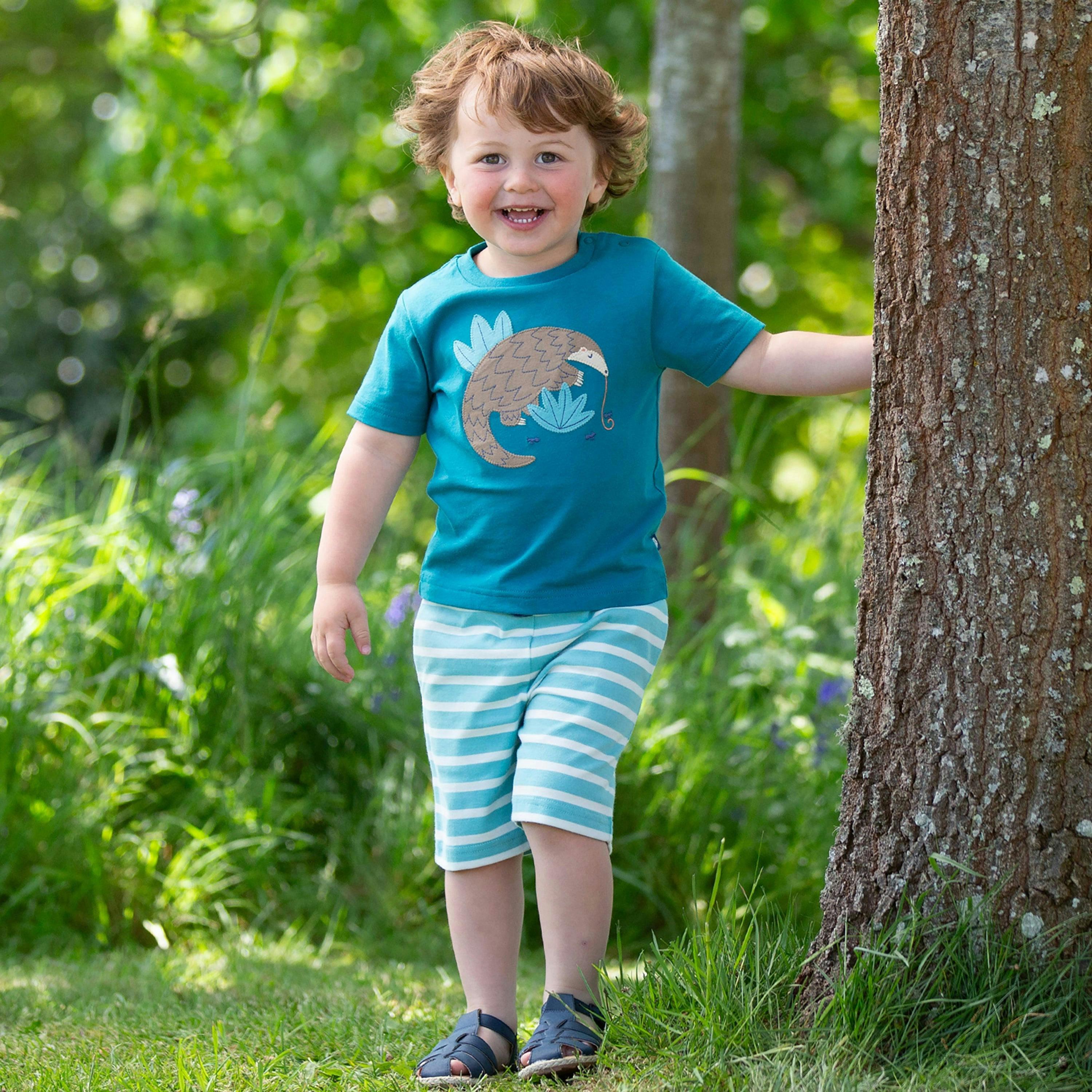 Kids Organic Corfe Shorts Lagoon , view 2 of 5