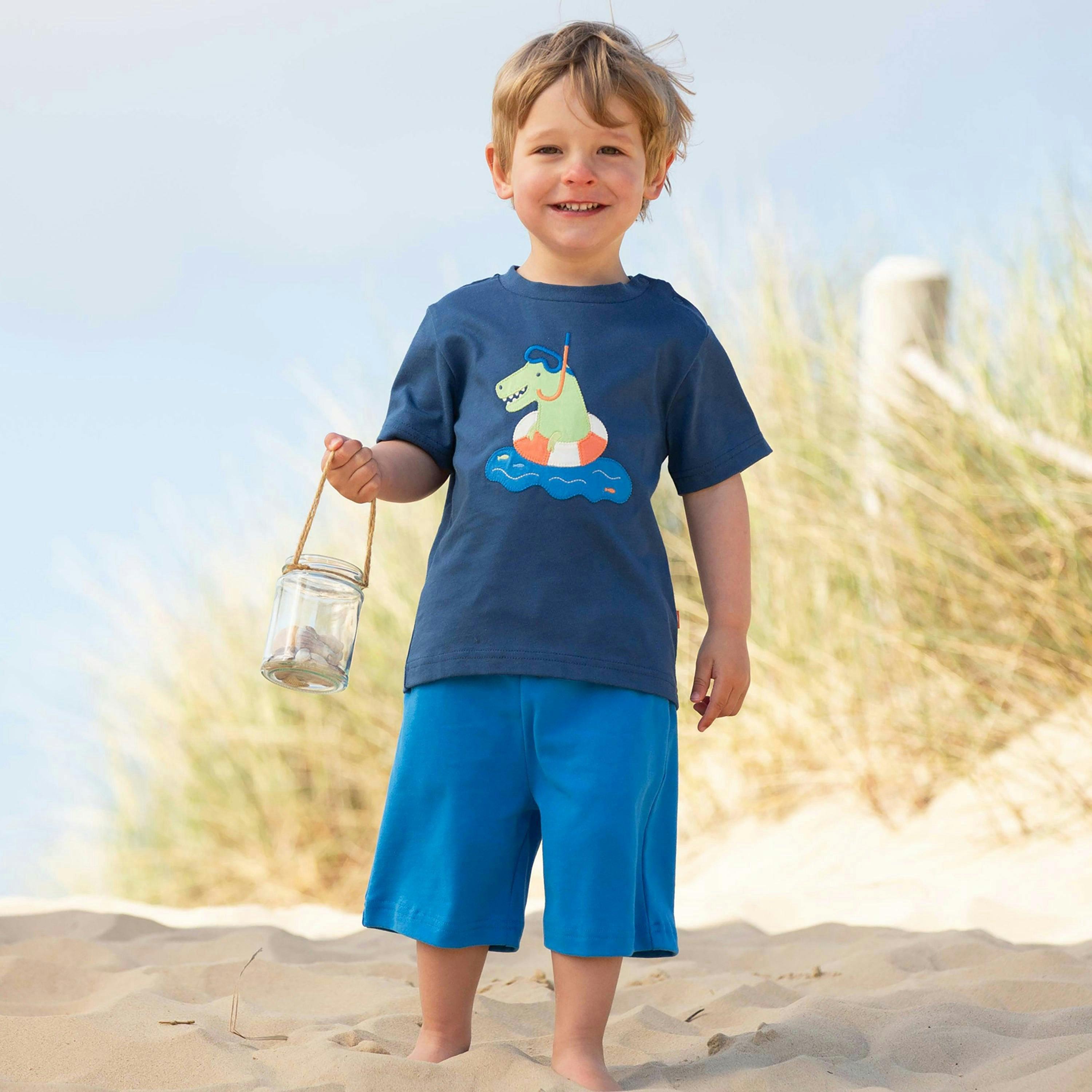 Kids Organic Corfe Shorts Peacock , view 2 of 4