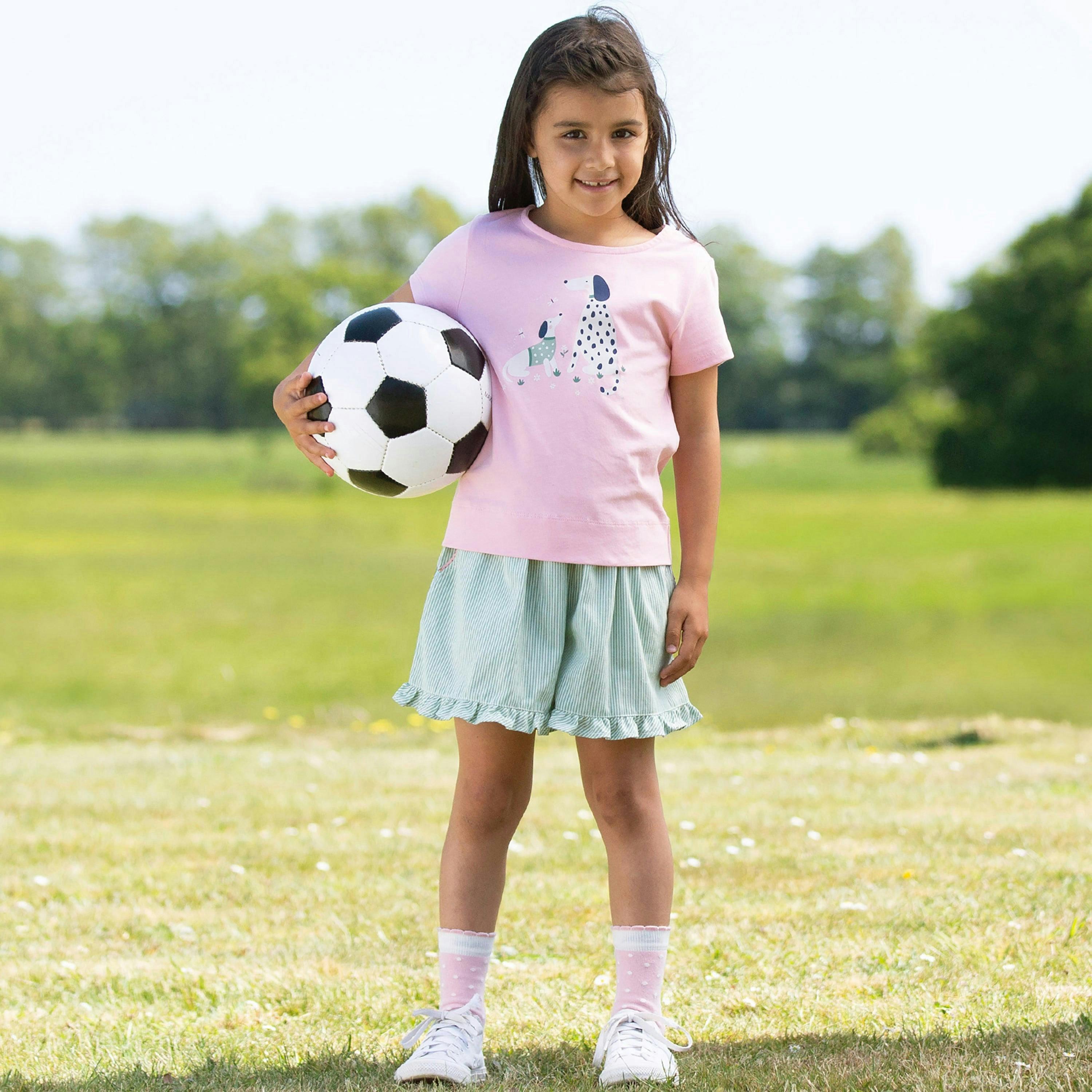 Kids Organic Easy On Culottes Ticking , view 2 of 3