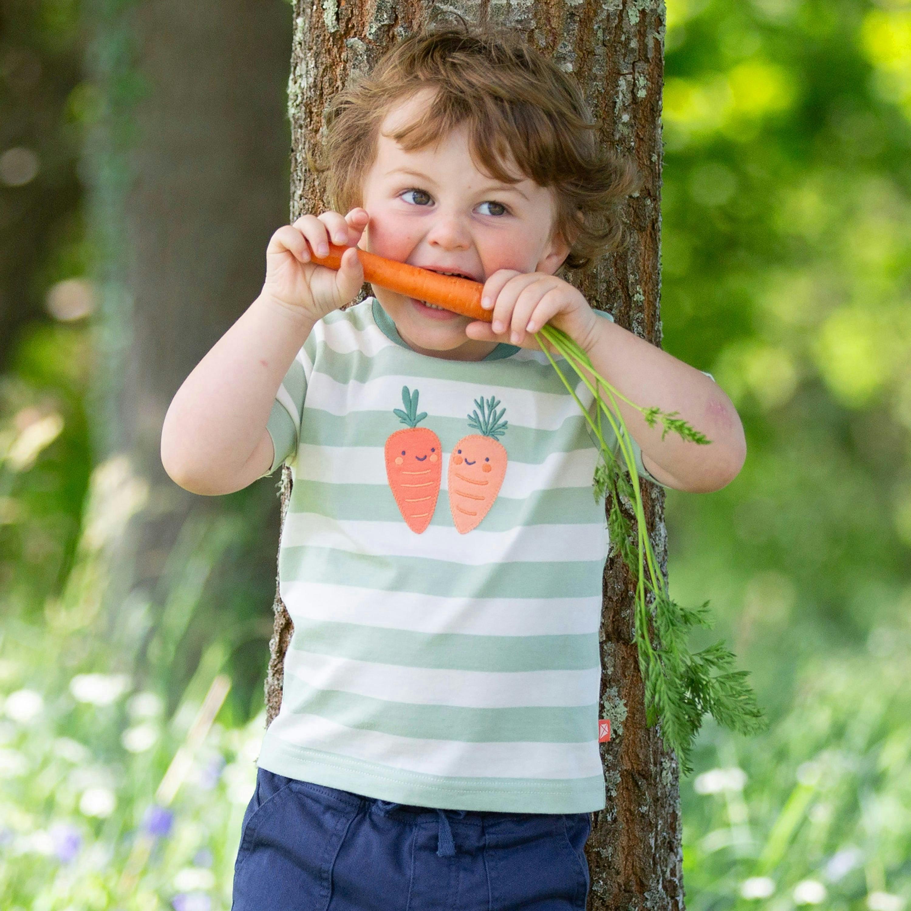 Kids Organic Happy Carrot T-Shirt , view 2 of 4