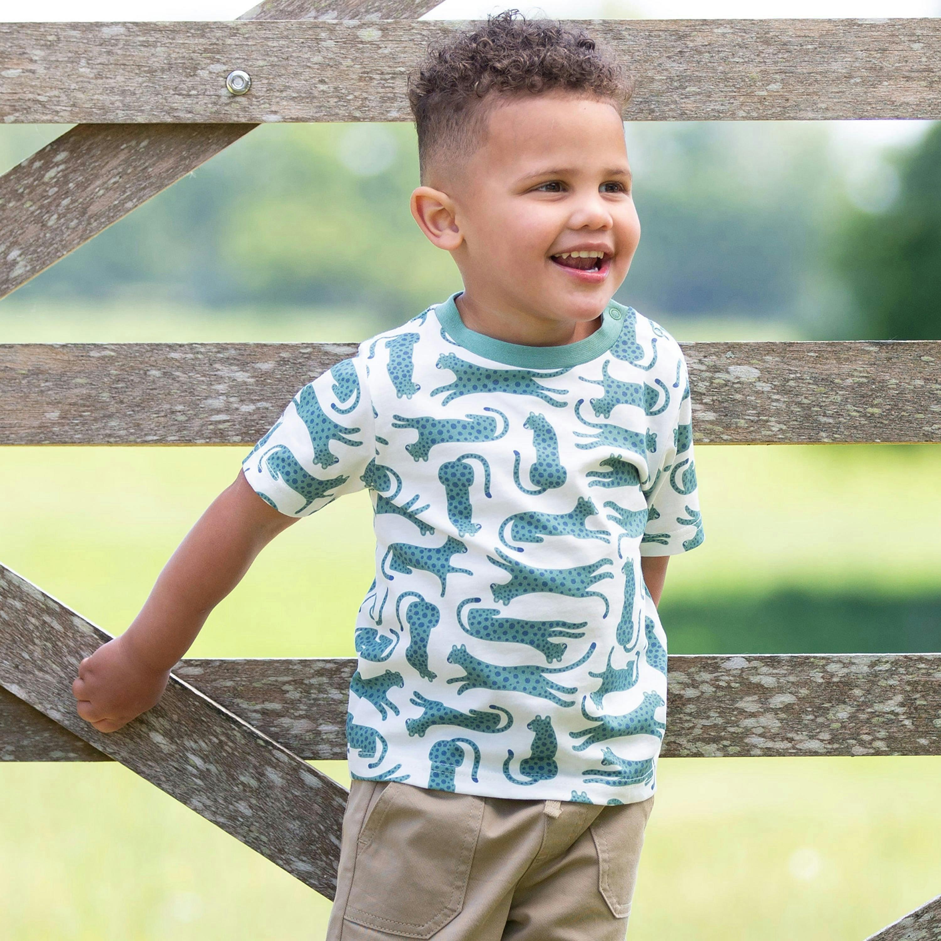 Kids Organic Leopard Camo T-Shirt , view 2 of 5