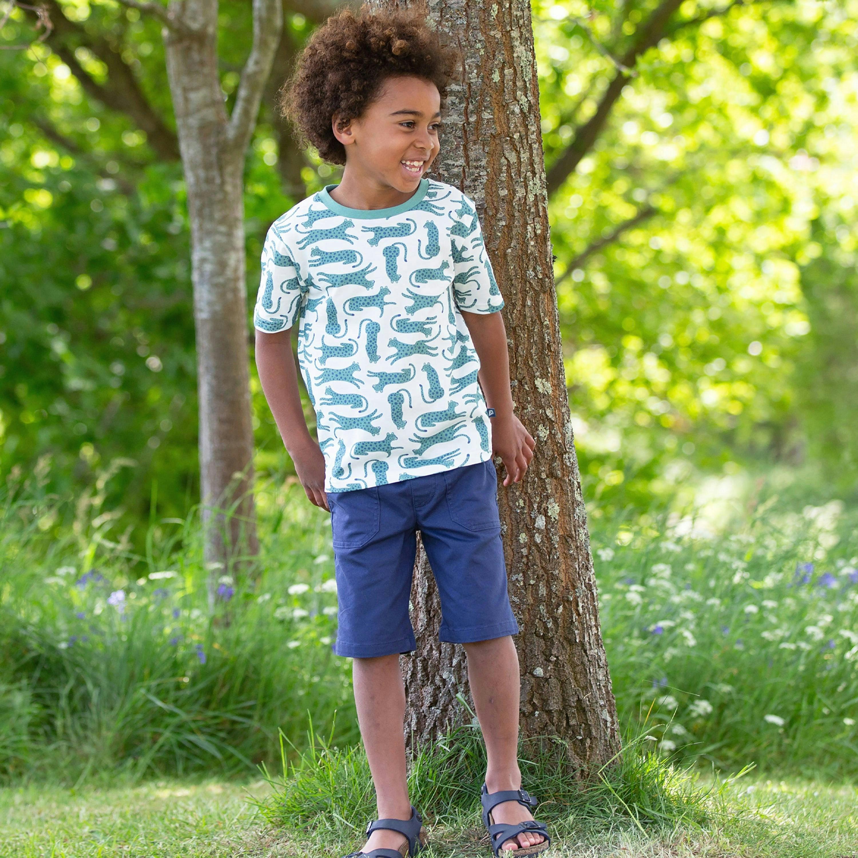Kids Organic Leopard Camo T-Shirt , view 3 of 5