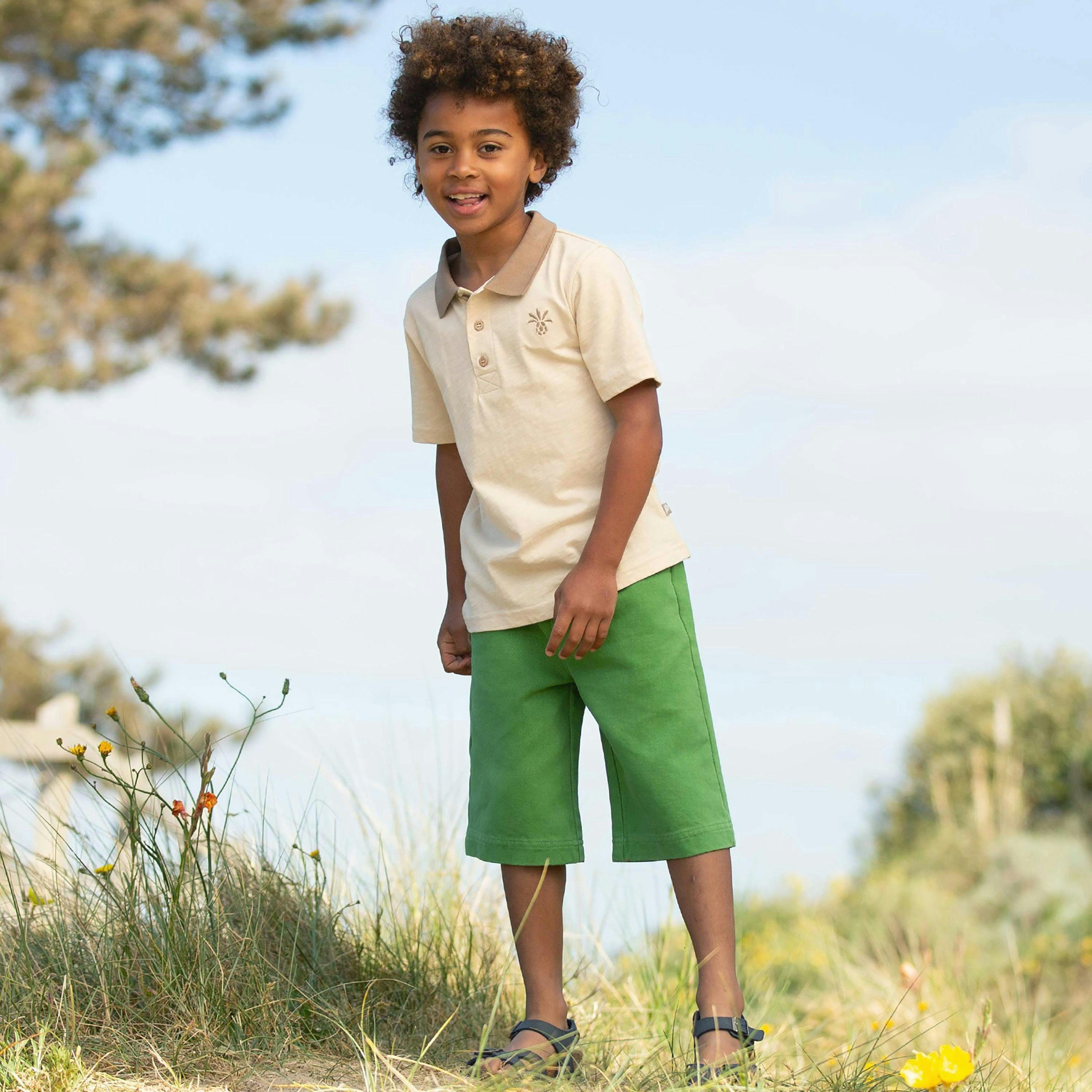 Kids Organic Pineapple Polo Shirt , view 3 of 4