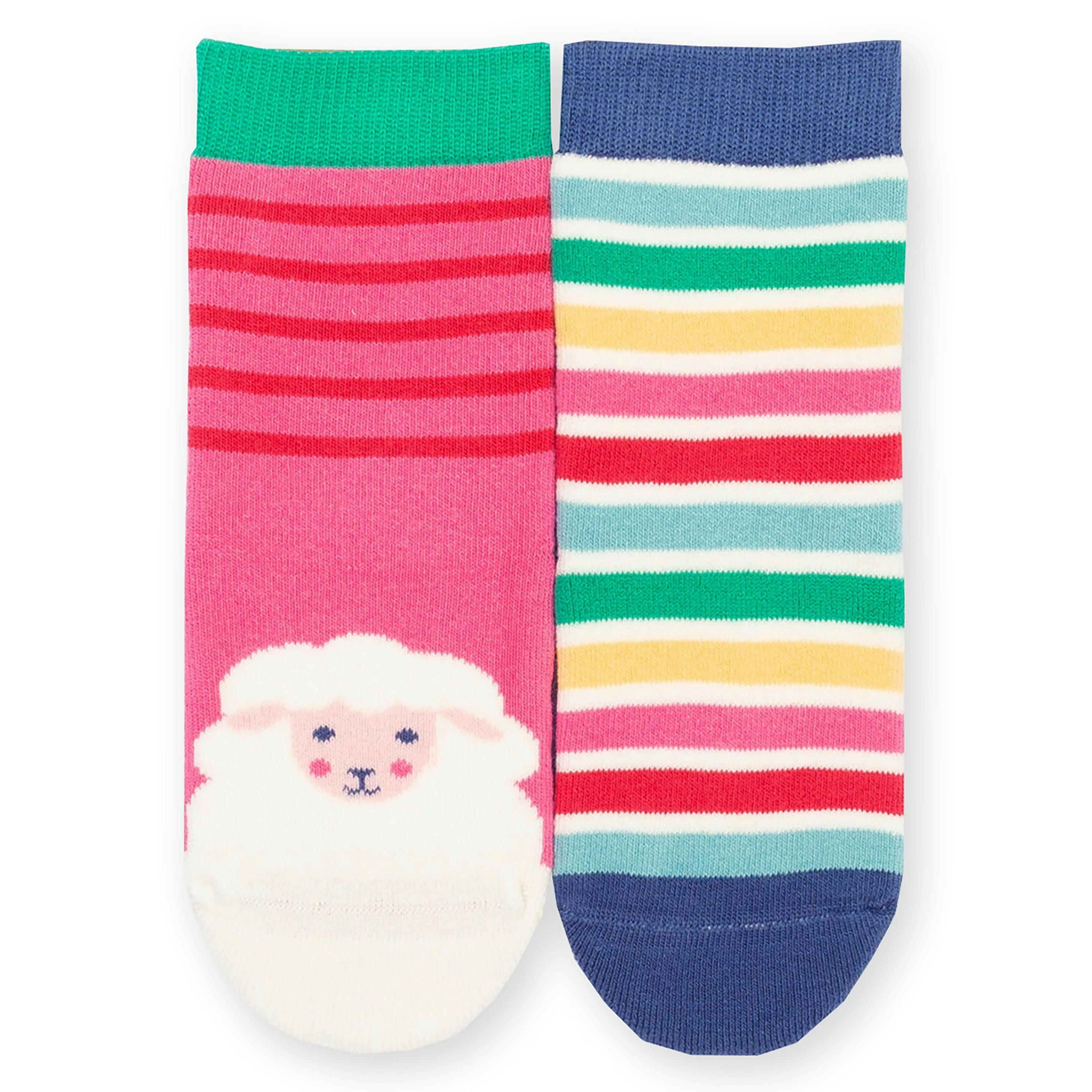 Kids Baa Baa Organic Grippy Socks Azalea , view 1 of 3