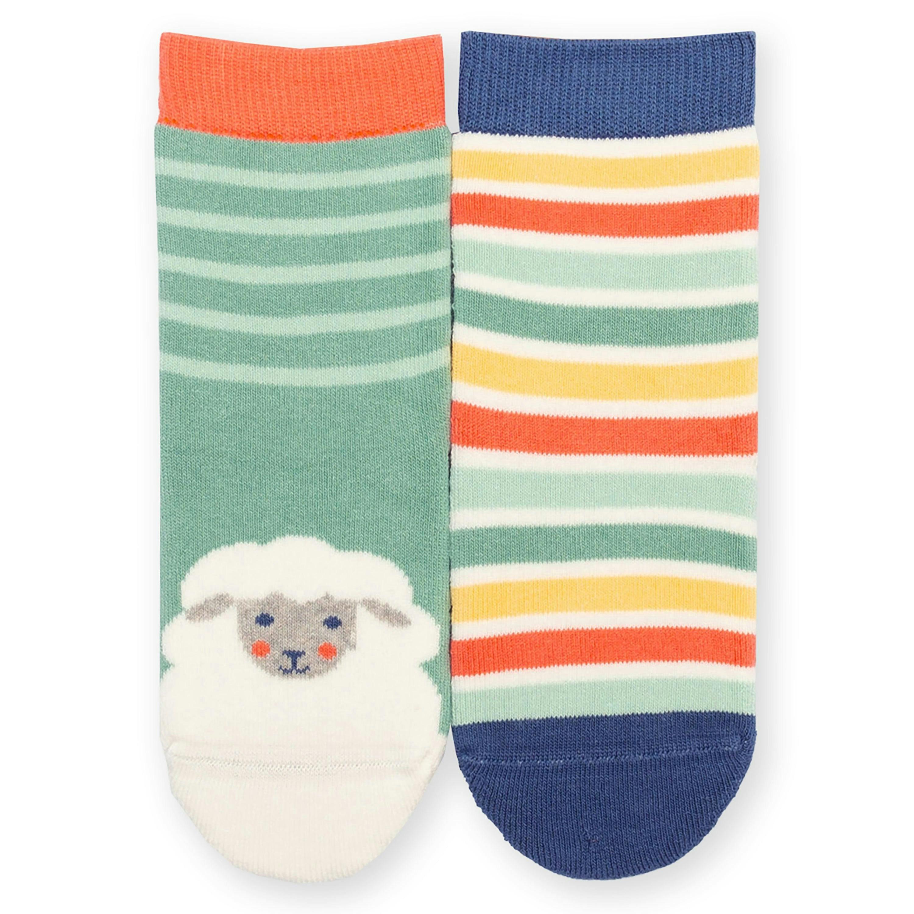Kids Baa Baa Organic Grippy Socks Sage , view 1 of 3