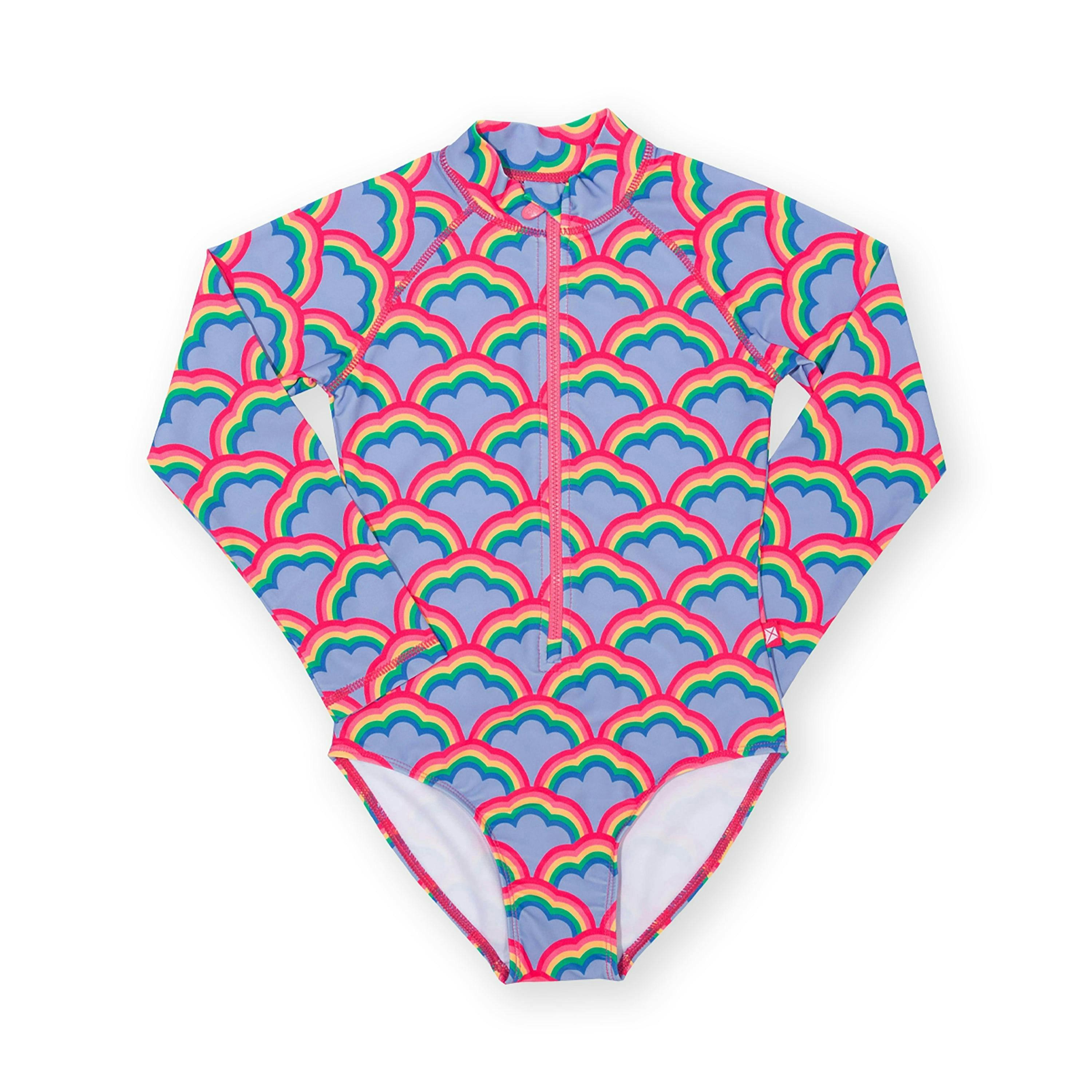 Kids Rainbow Shell Long-Sleeved Swimsuit , view 1 of 3