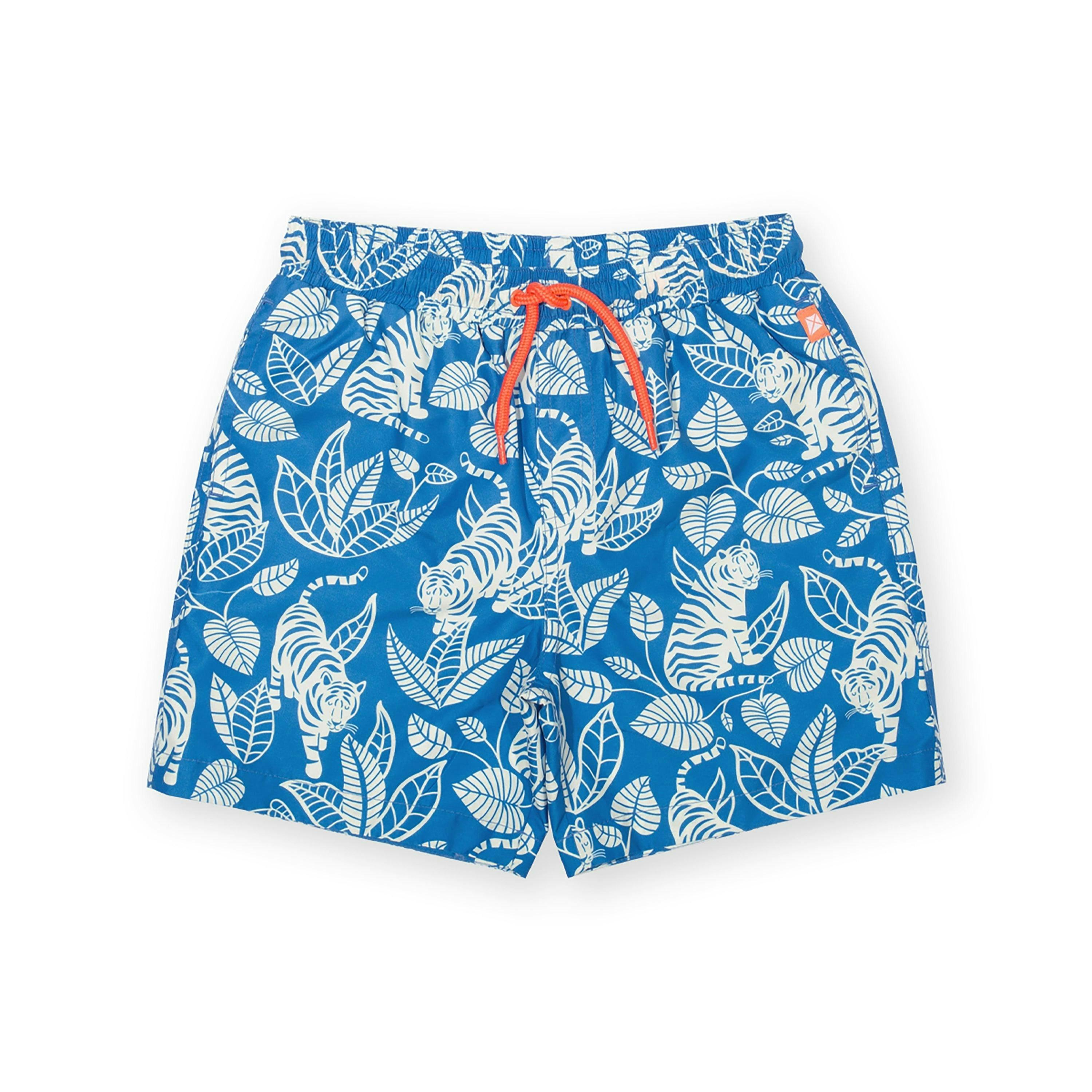 Kids Tiger Tropic Swim Shorts , view 1 of 3