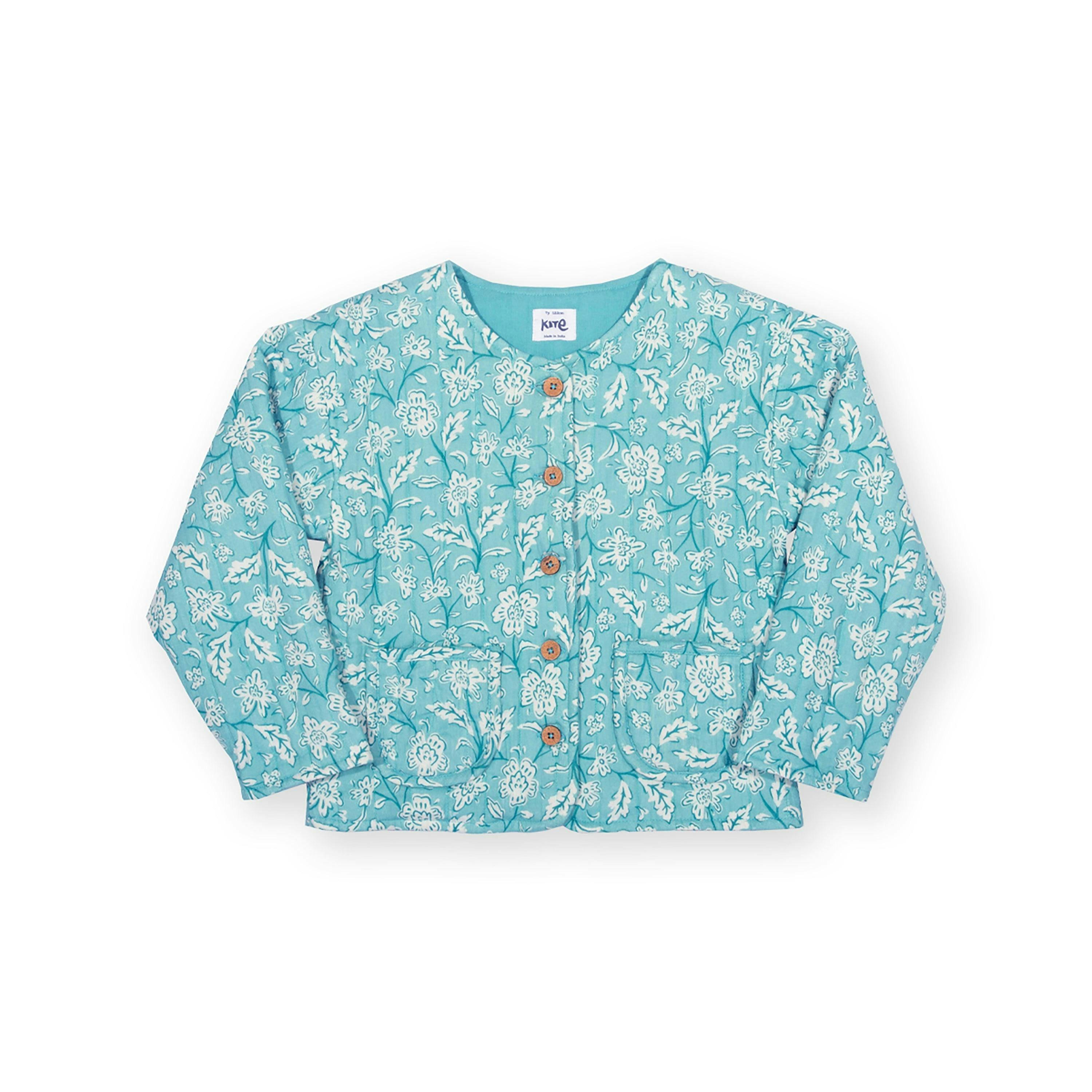 Kids Ocean Bloom Organic Quilted Jacket , view 1 of 3