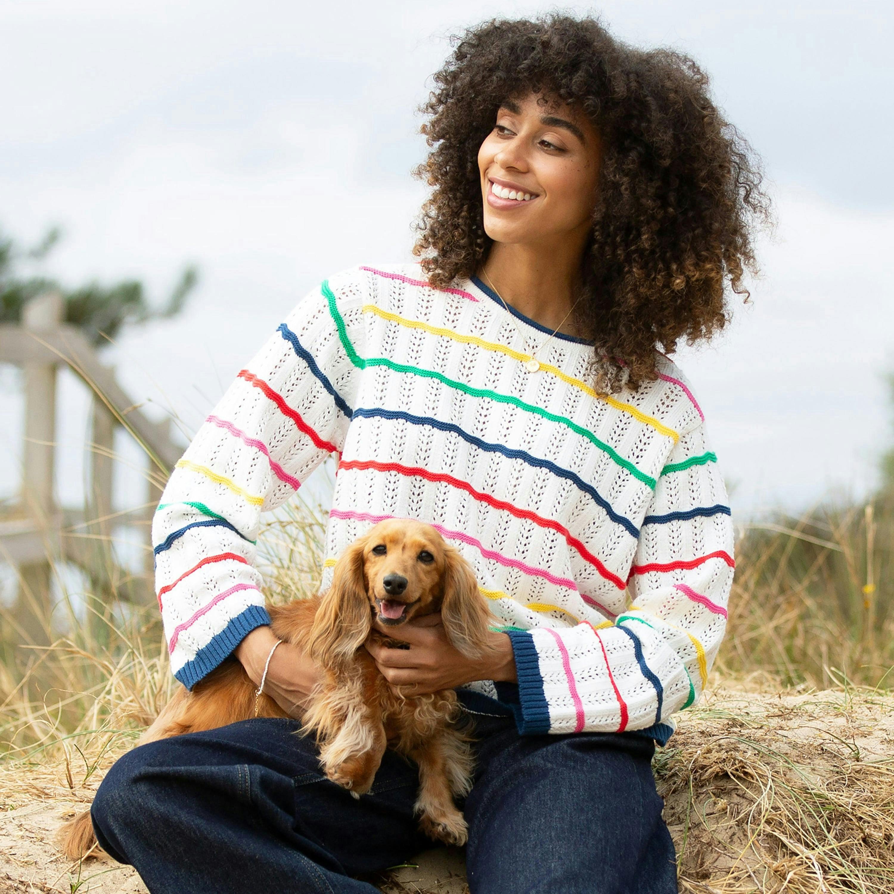 Hermitage Organic Knit Jumper Stripe , view 1 of 3
