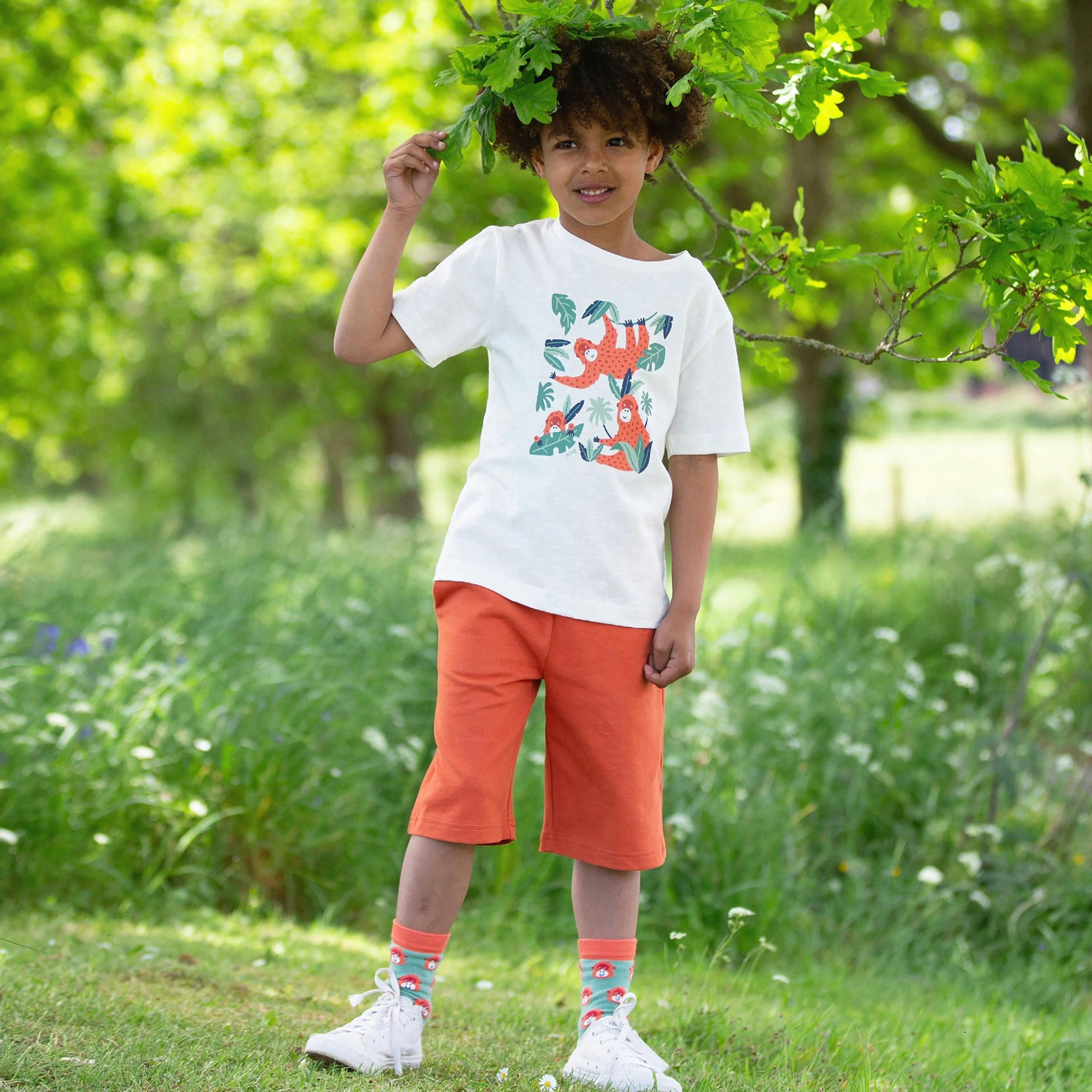 Kids Organic Corfe Shorts Spice , view 3 of 4
