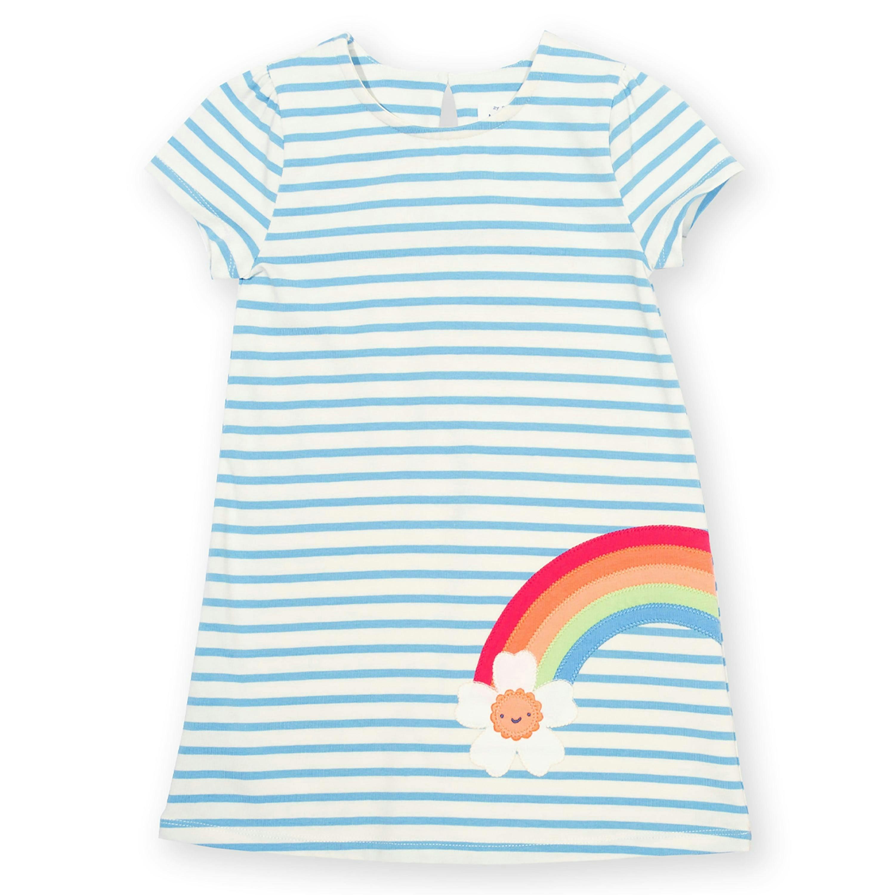 Kids Rainbow Flower Organic Dress , view 1 of 3