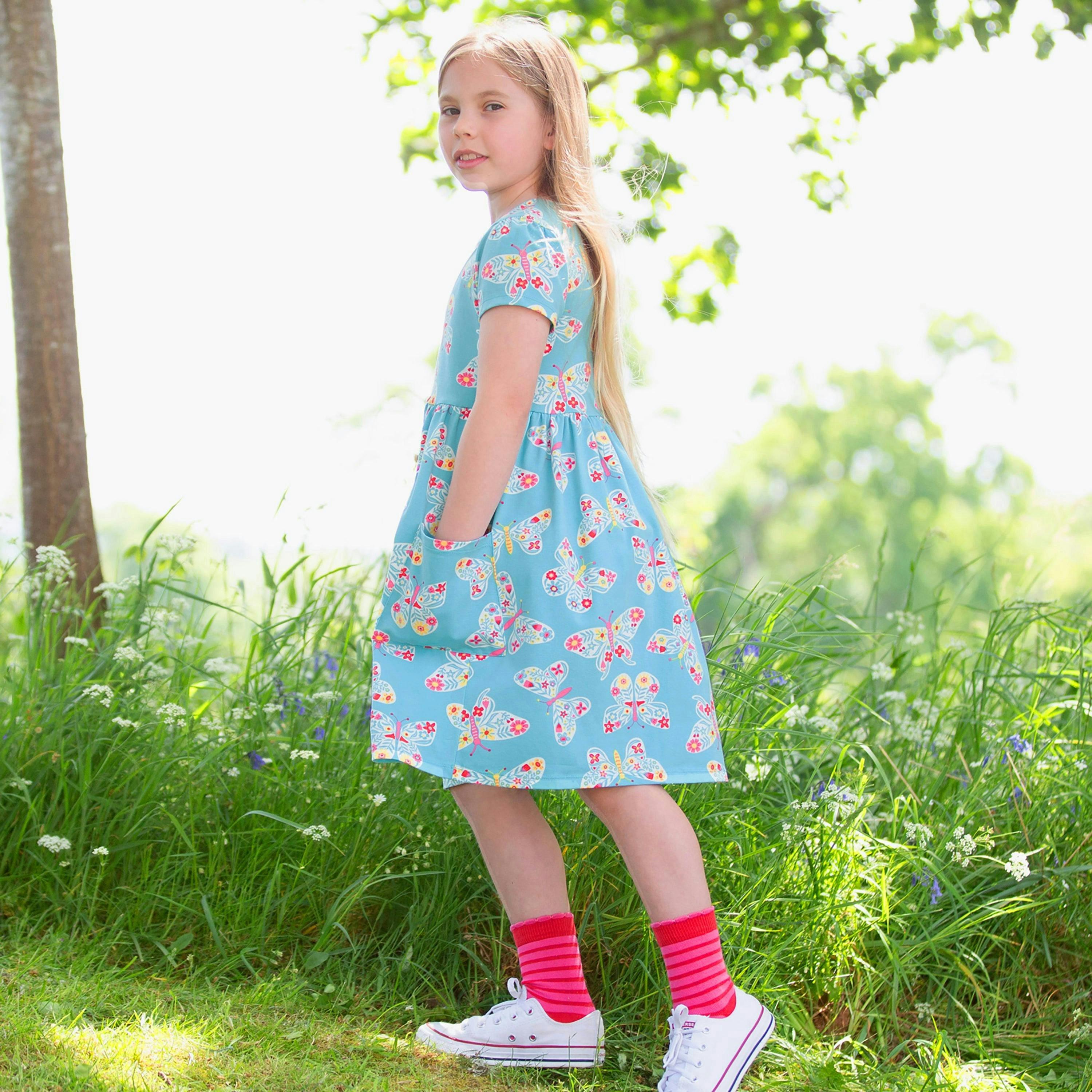 Kids Organic Flutterby Dress , view 3 of 6