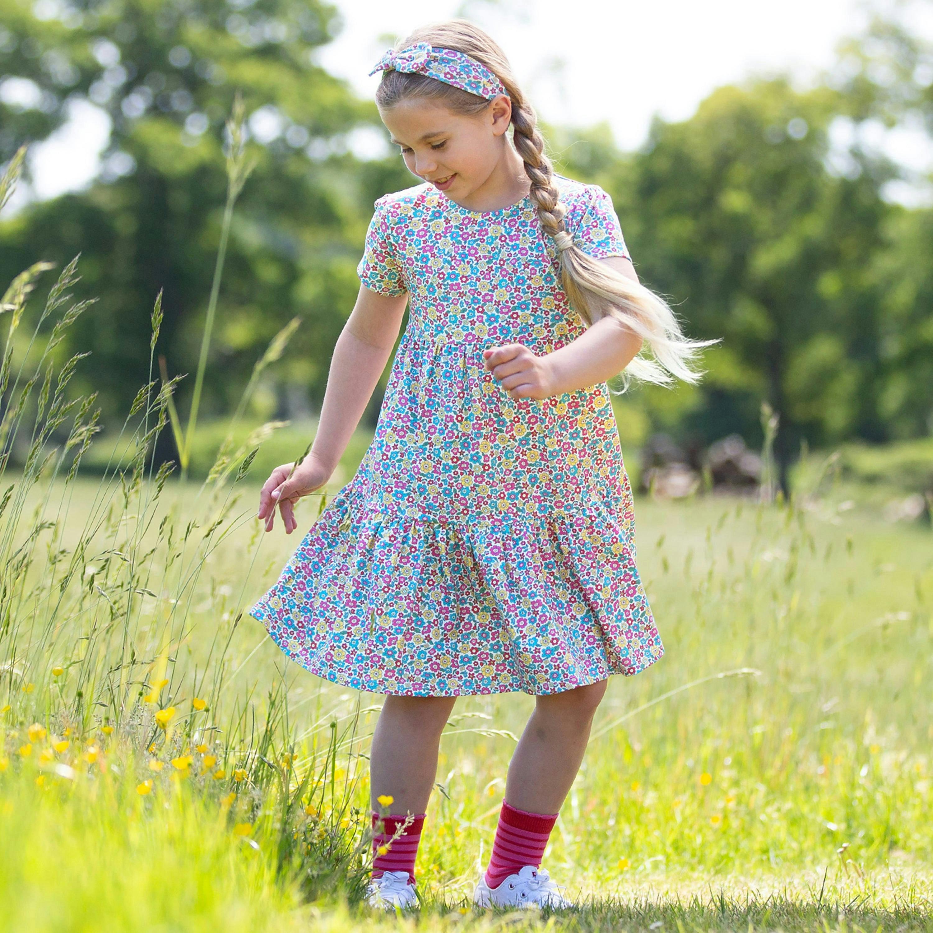 Kids Organic Born To Bloom Dress , view 3 of 6