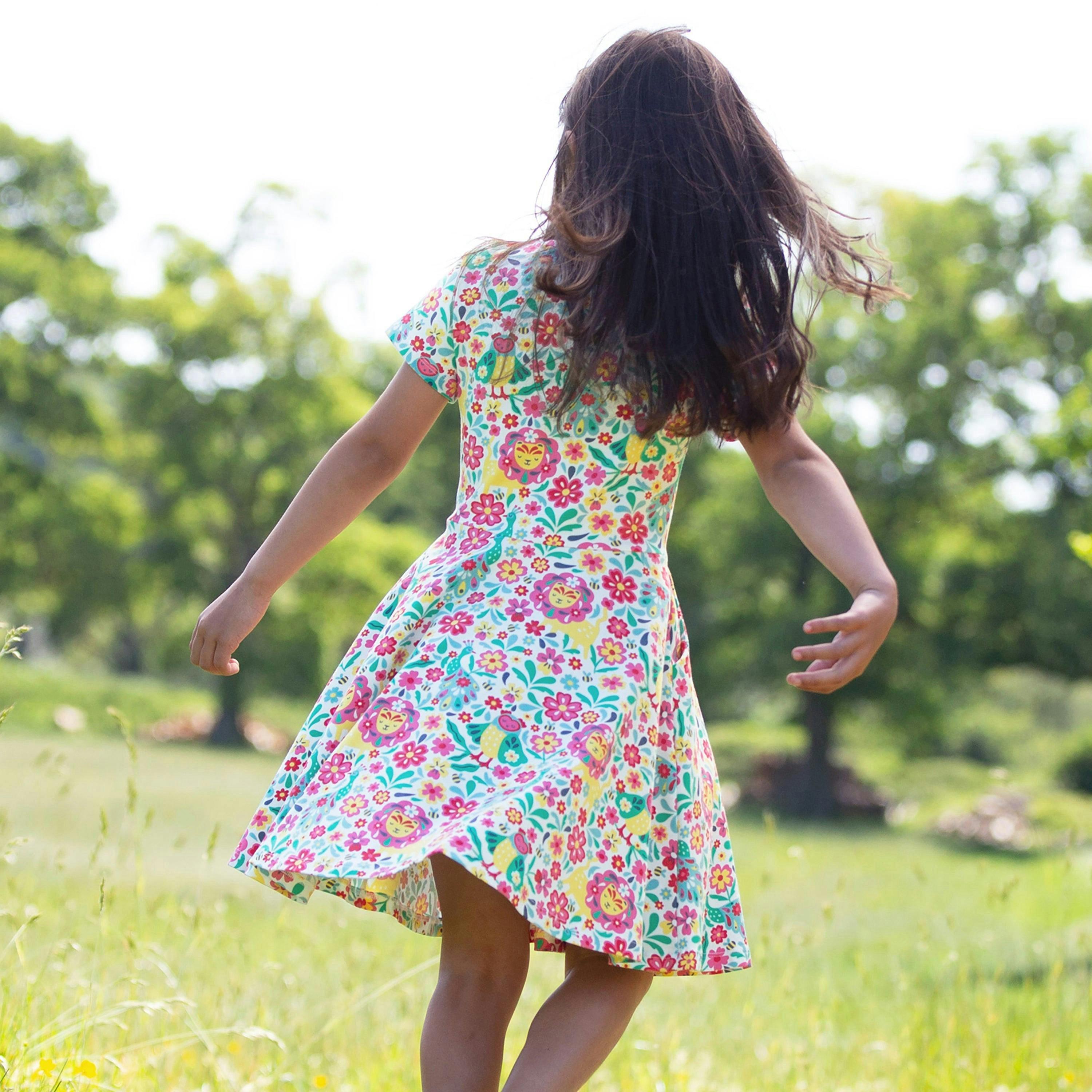 Kids Organic Growing Brave Skater Dress , view 3 of 4