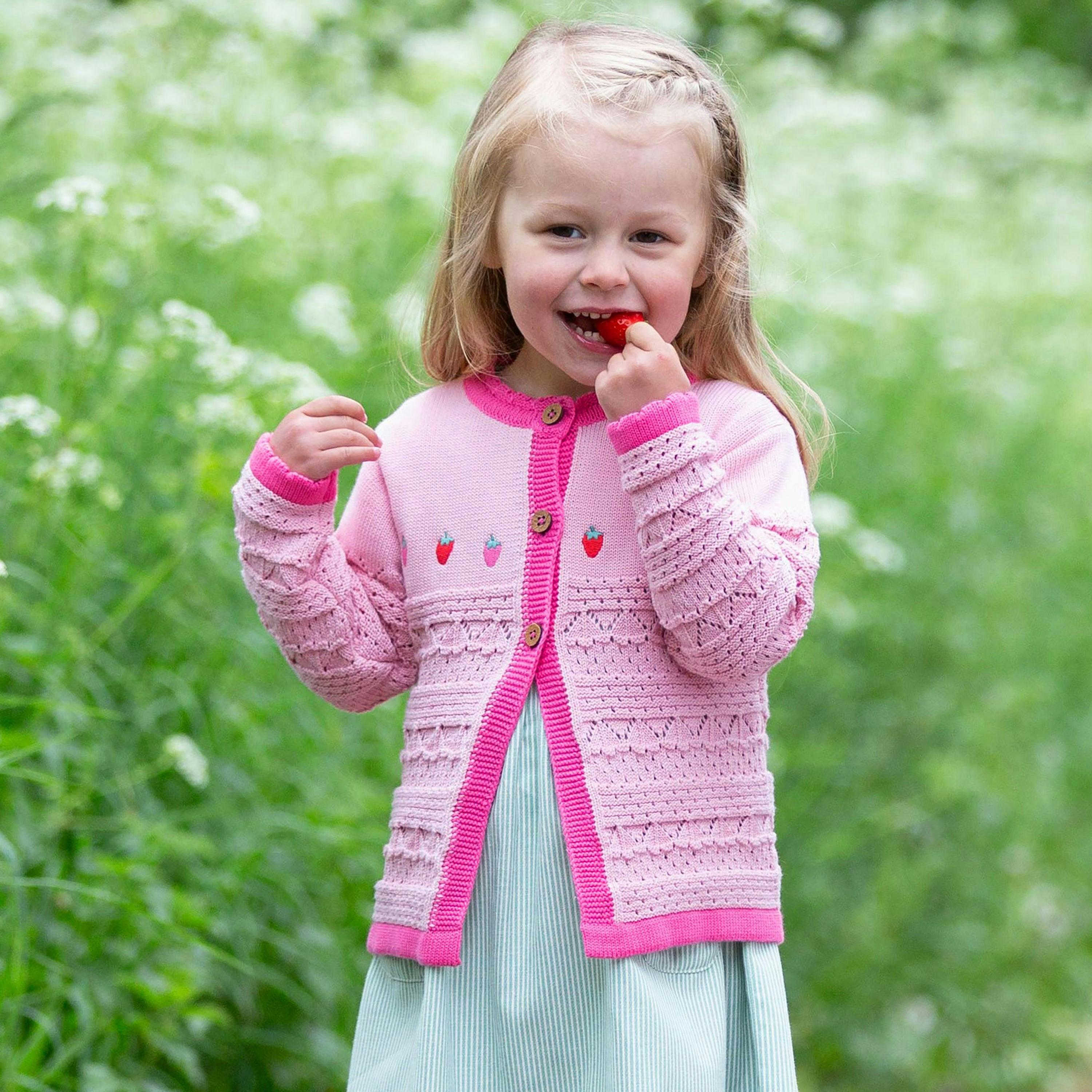 Kids Organic Berry Cardi , view 2 of 5