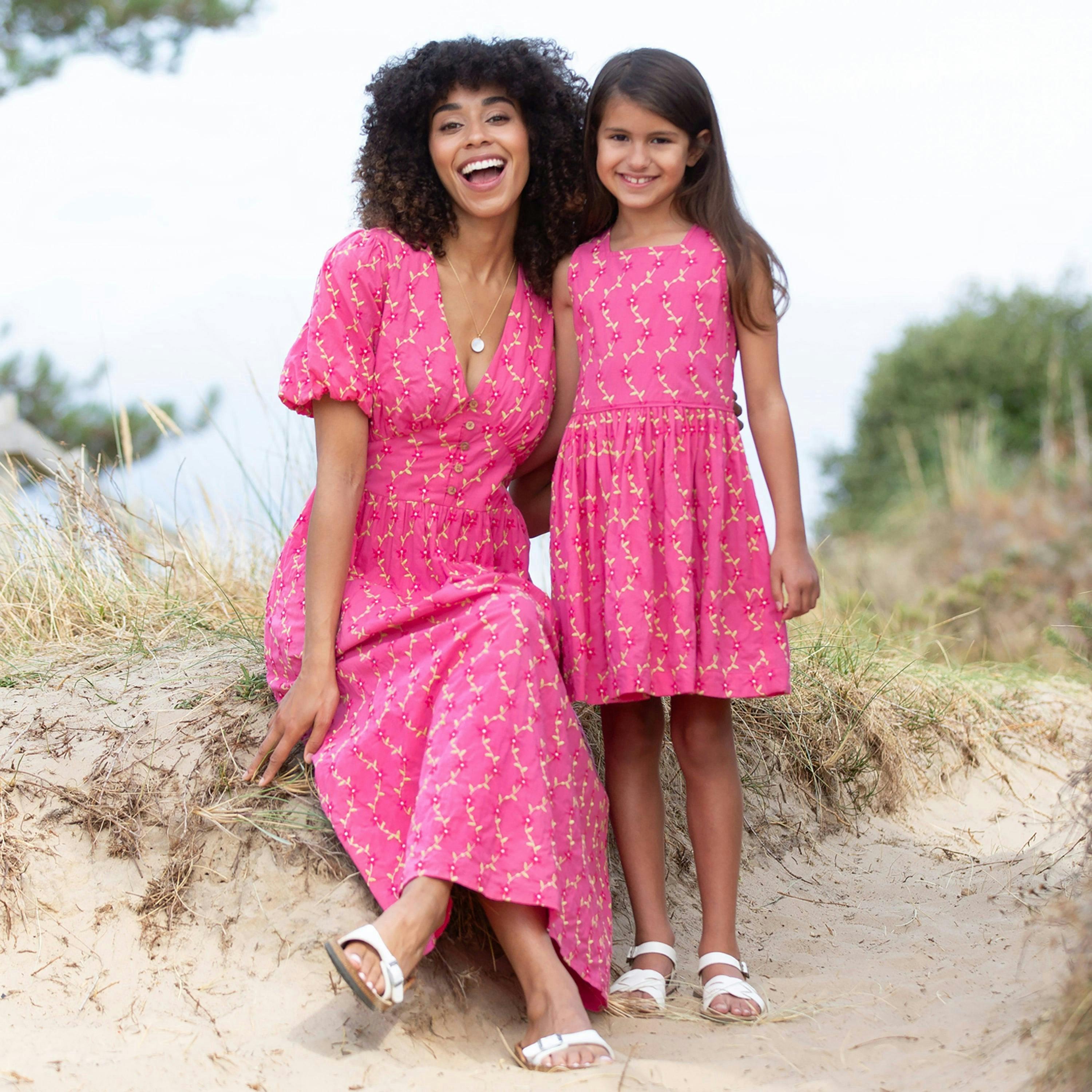 Organic Lydlinch Embroidered Dress Fleur De Vigne , view 4 of 6