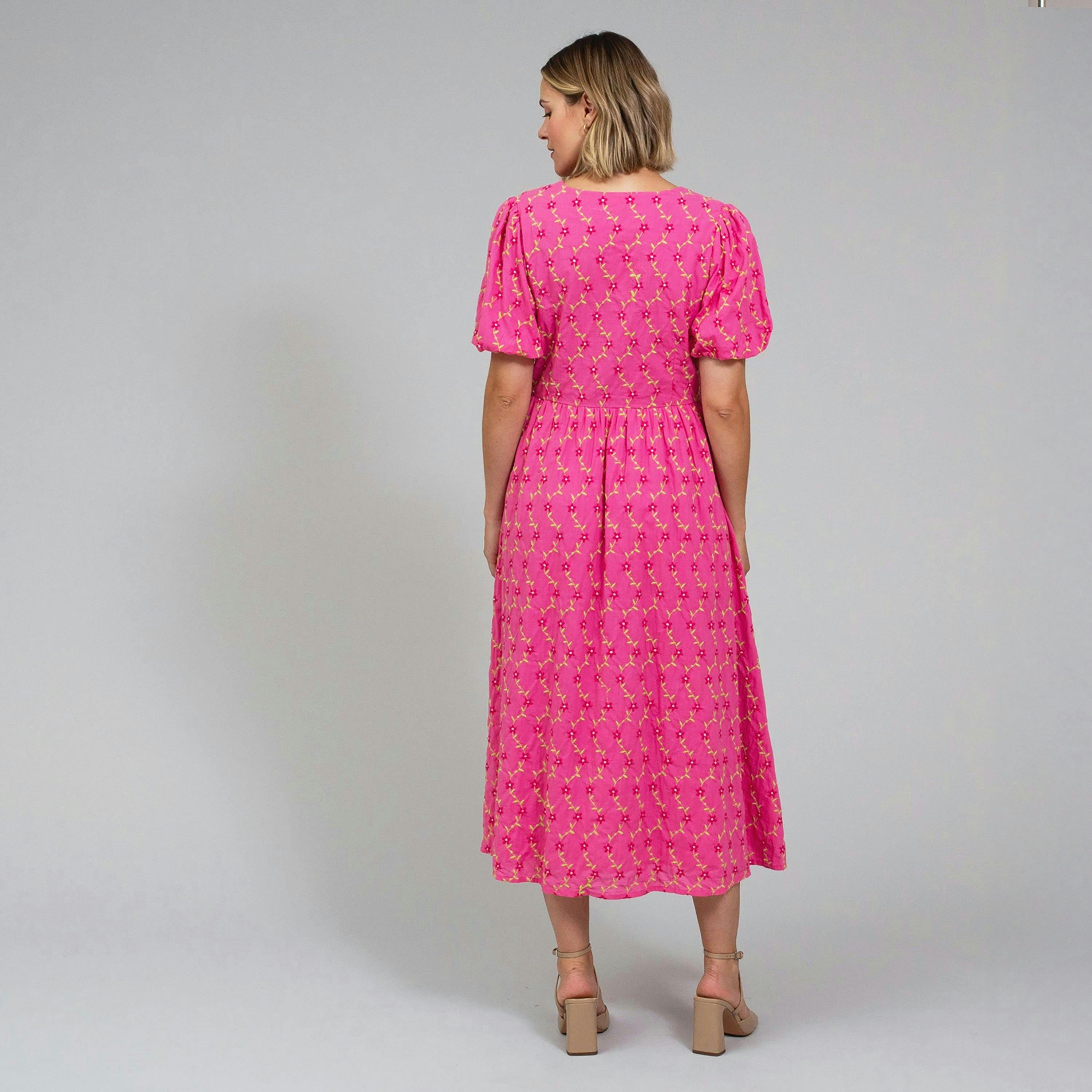 Organic Lydlinch Embroidered Dress Fleur De Vigne , view 6 of 6