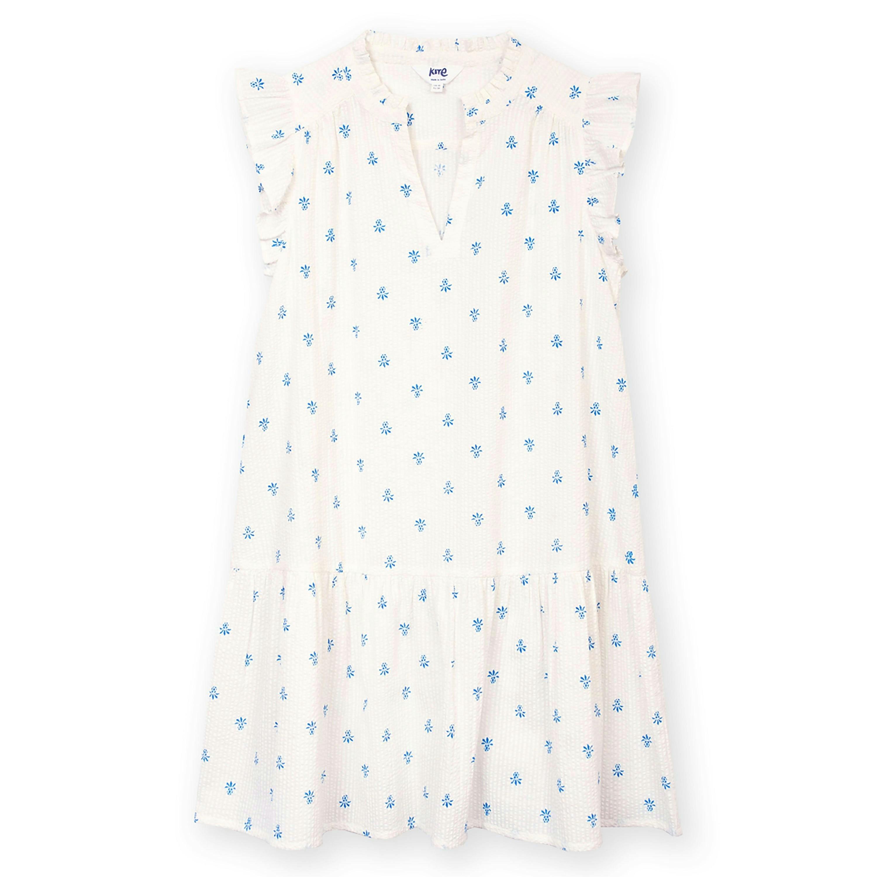 Organic Broadwey Seersucker Dress Pineapple Polka , view 2 of 5