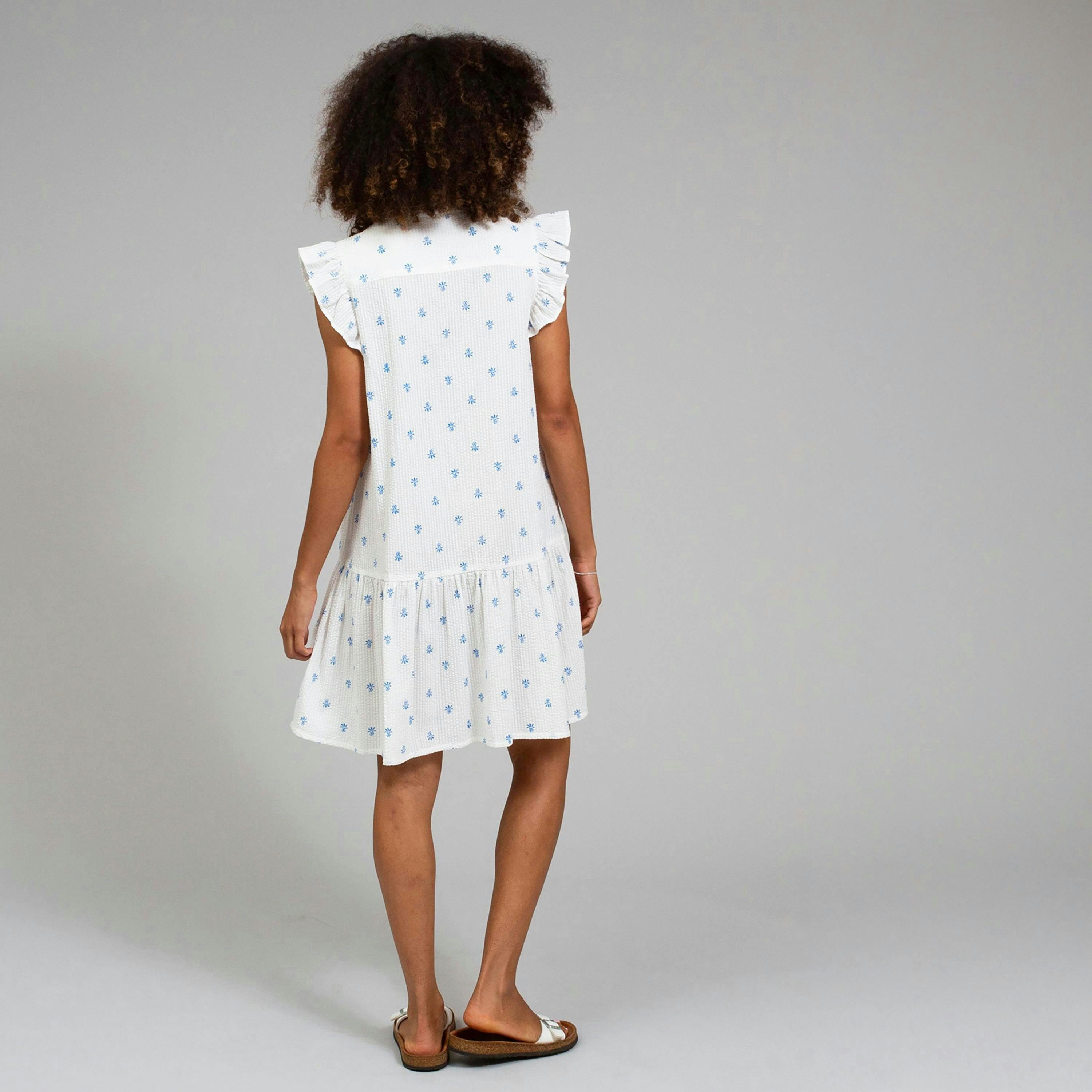 Organic Broadwey Seersucker Dress Pineapple Polka , view 5 of 5