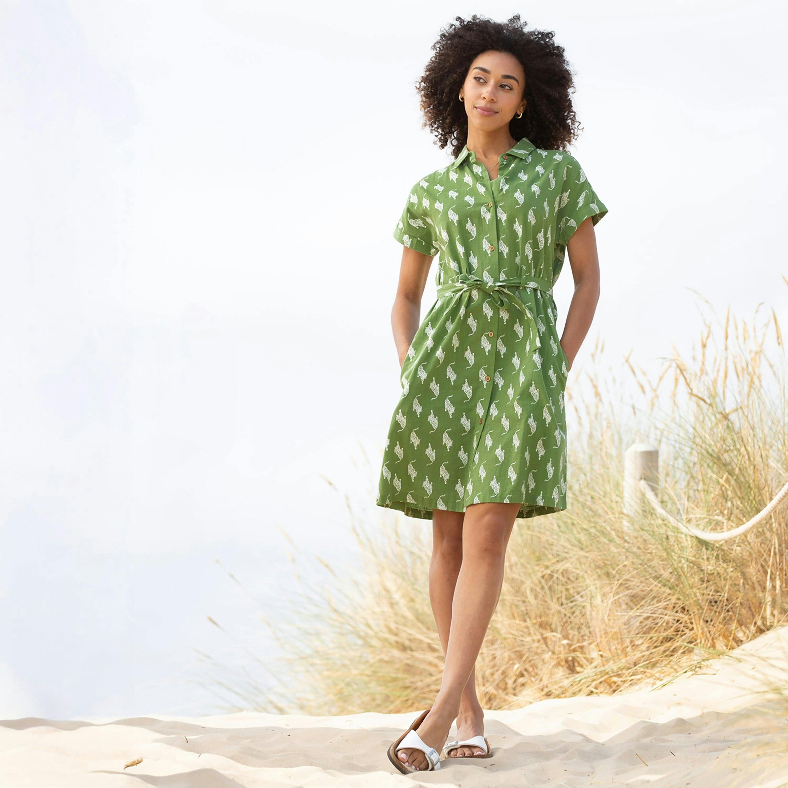 Organic Charlton Slub Weave Dress Stay Wild , view 1 of 3