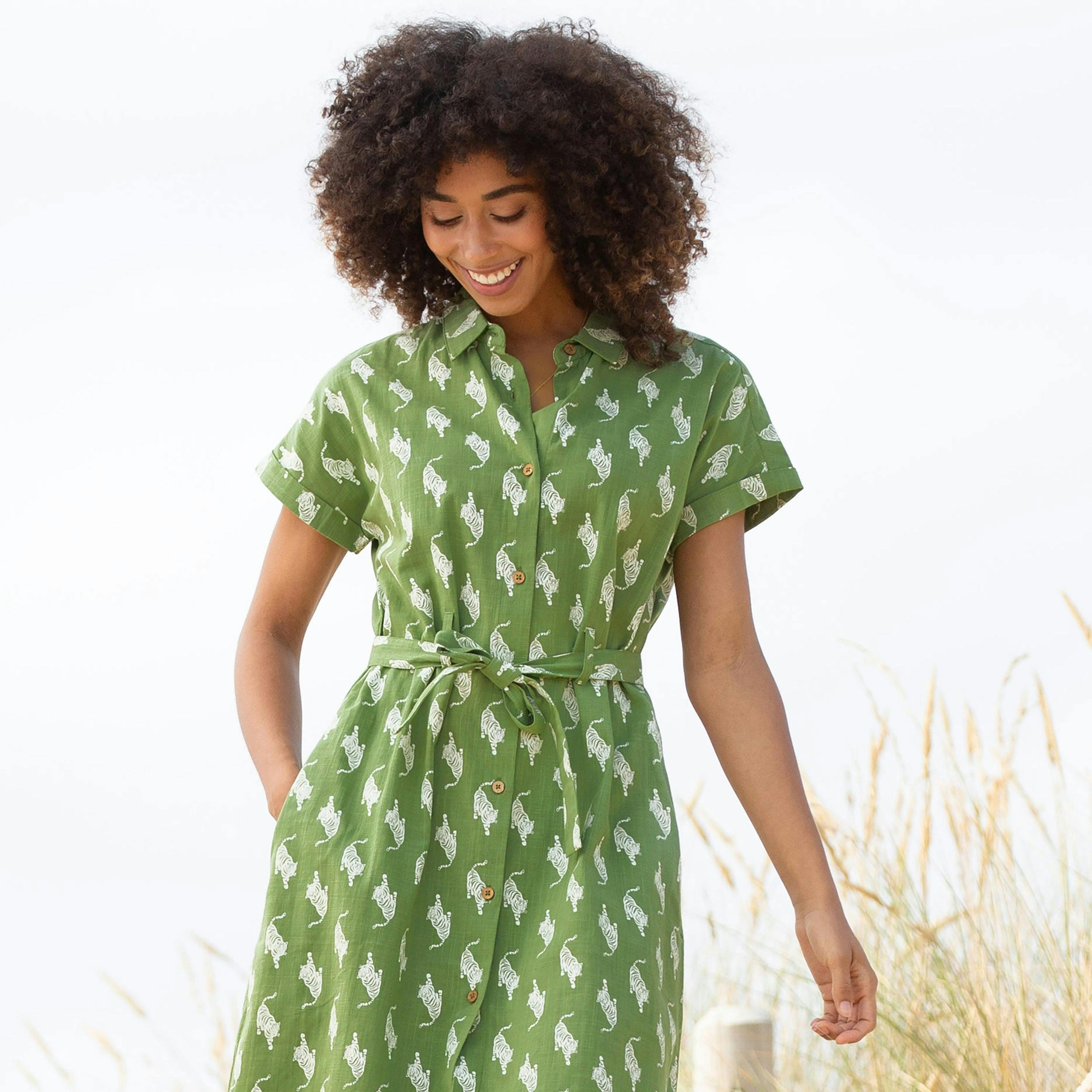 Organic Charlton Slub Weave Dress Stay Wild , view 3 of 6