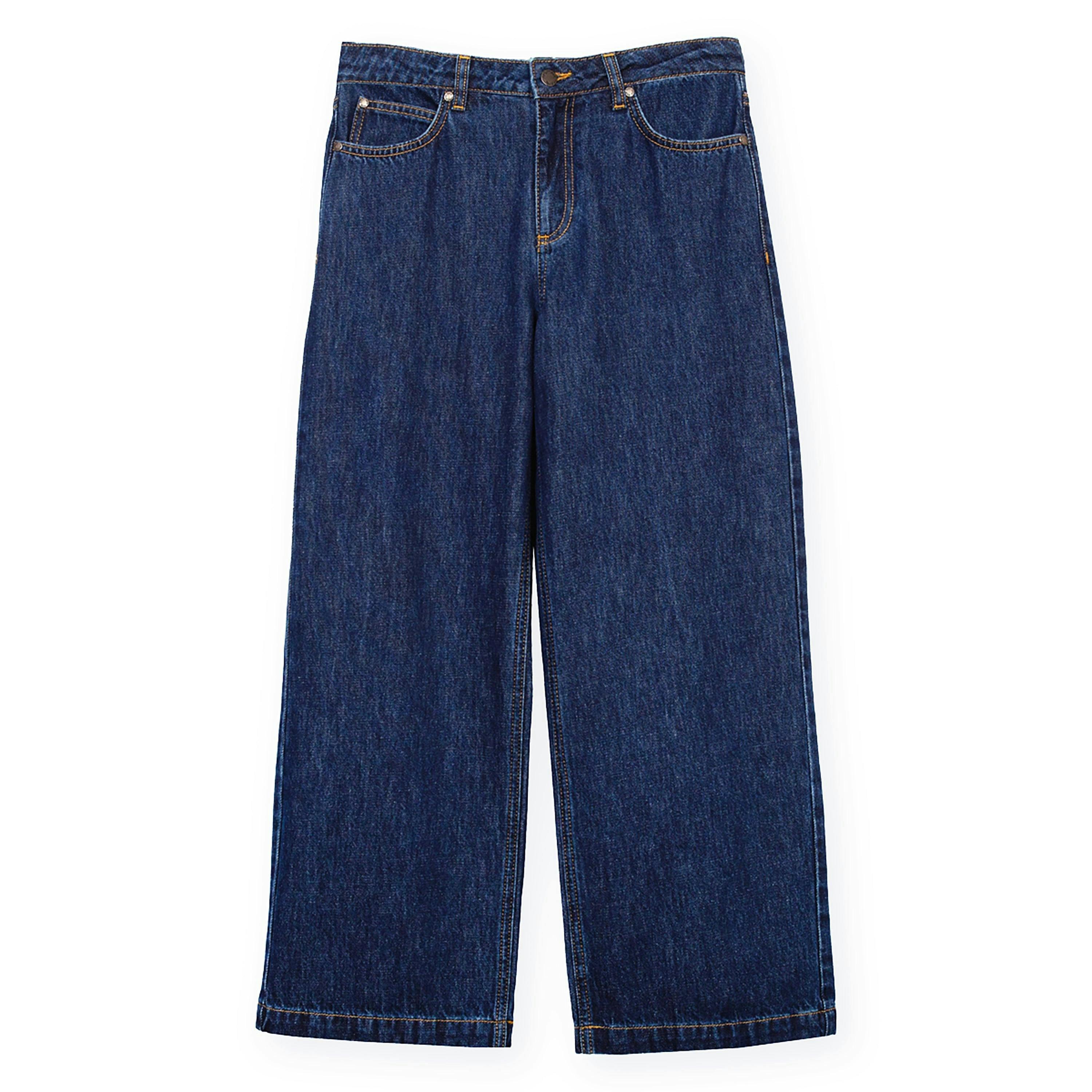 Organic Wareham Wide Leg Ankle Grazer Jeans Rinse Wash , view 2 of 4