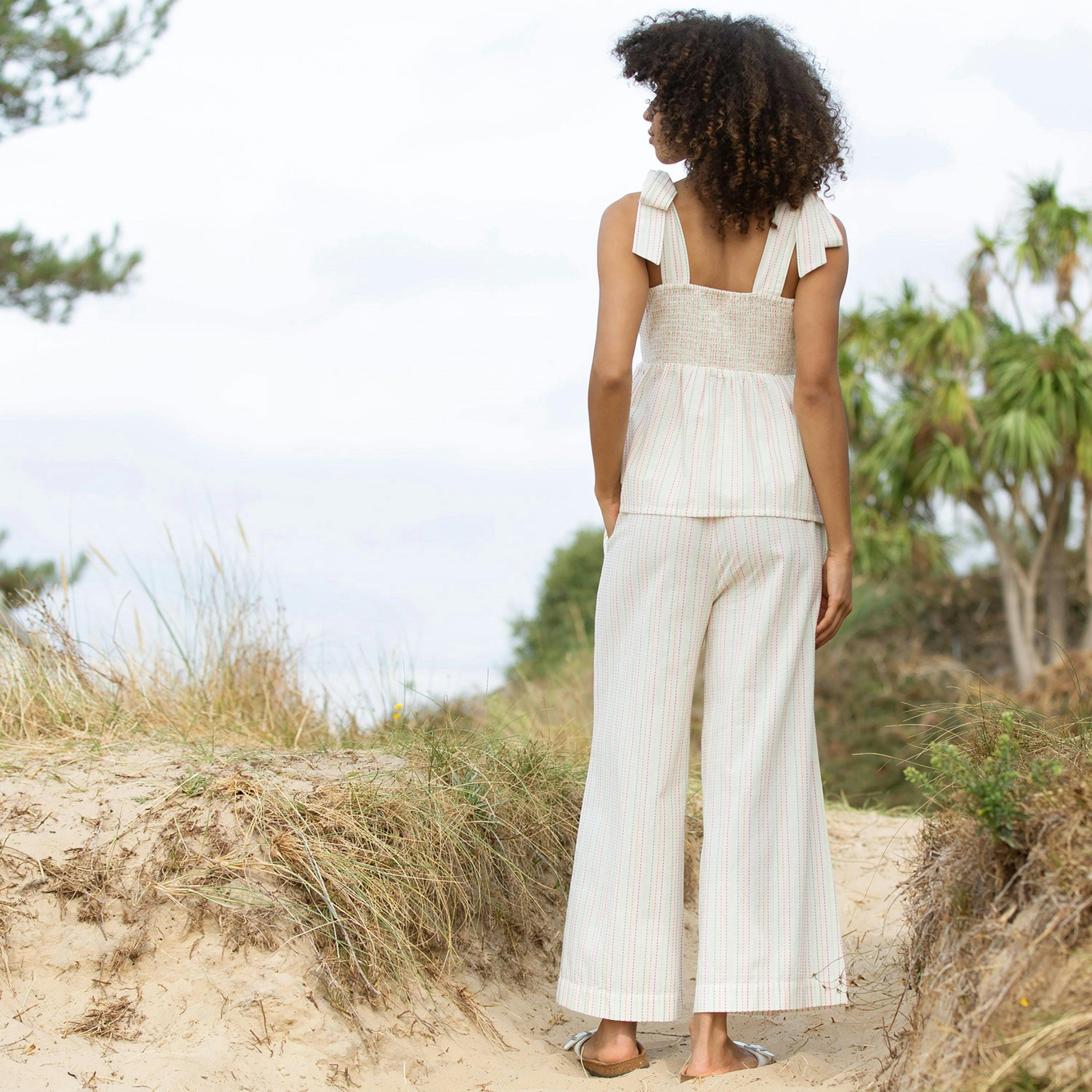 Organic Gillingham Wide Leg Woven Trousers Special Stripe , view 5 of 5