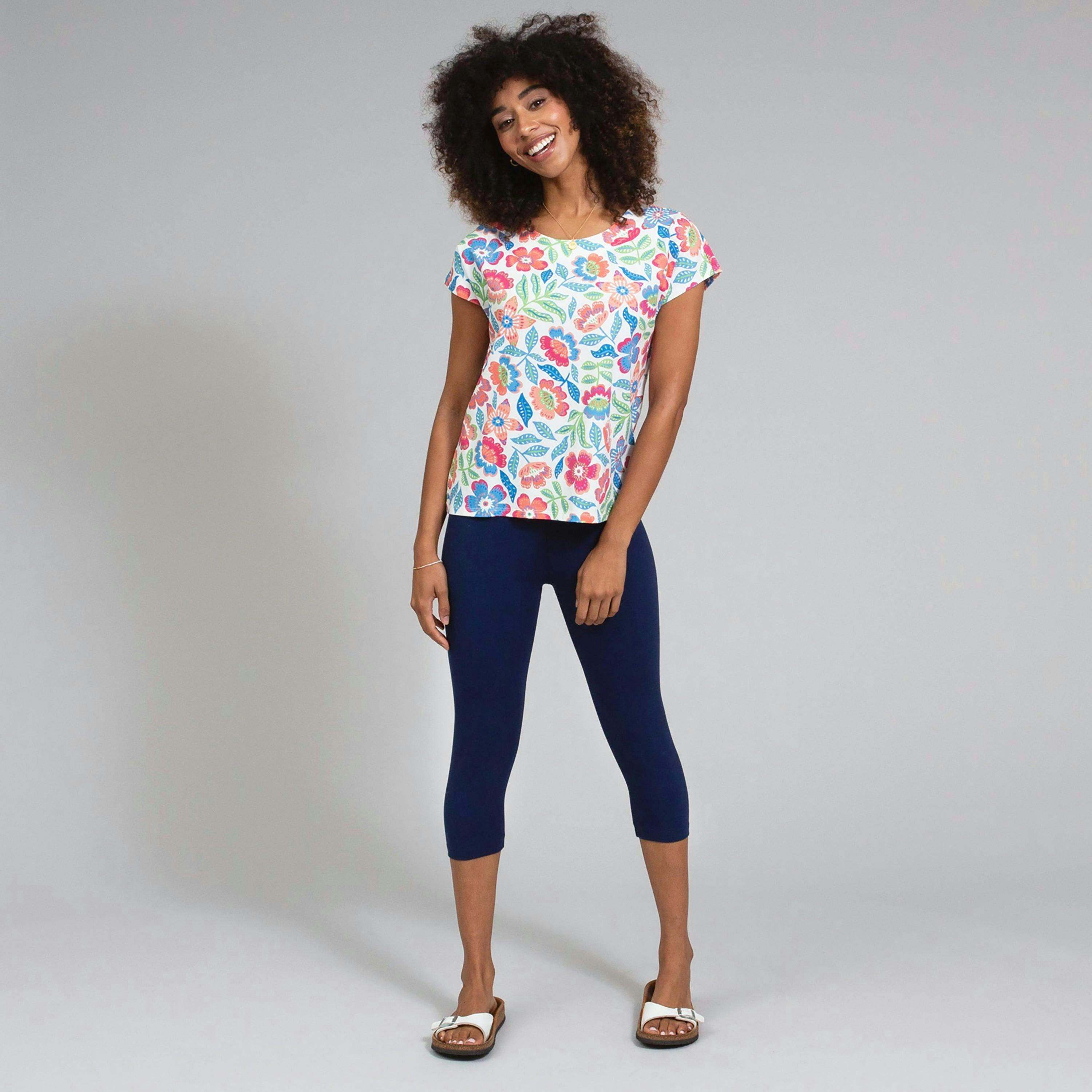 Organic Holt Cropped Leggings Midnight , view 1 of 3