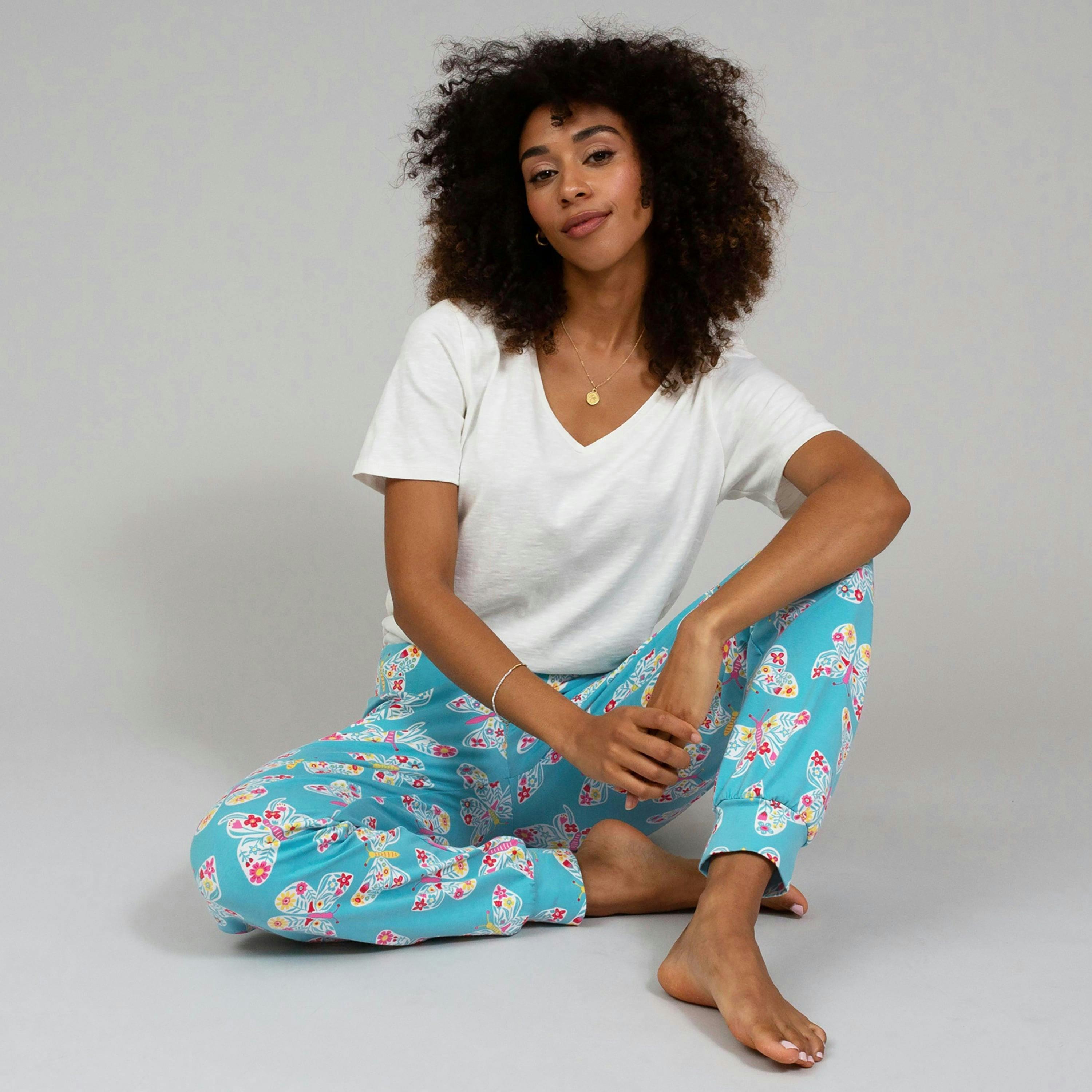 Organic Lyme Cuffed Loungers Flutterby , view 1 of 3