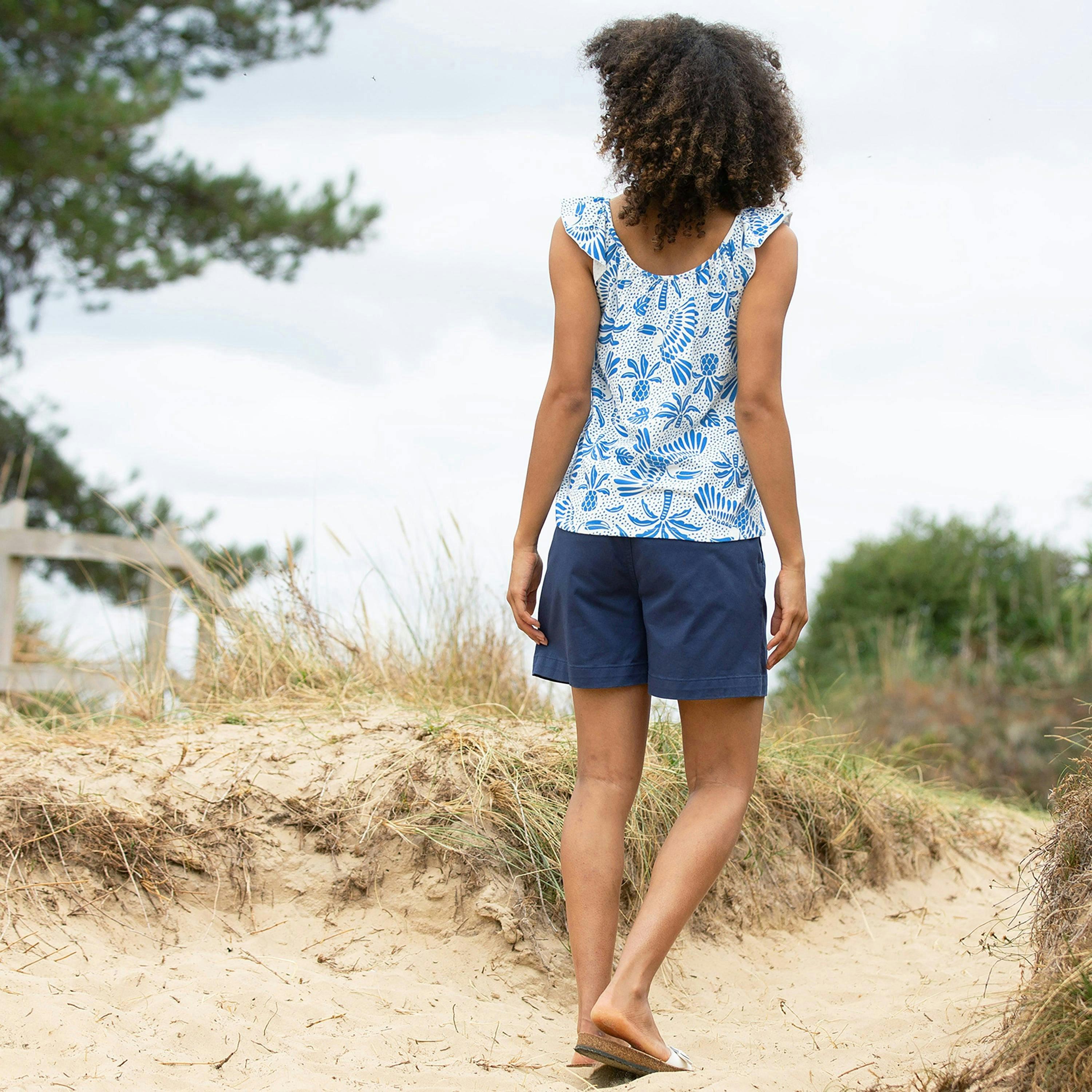 Organic Kimmeridge Twill Chino Shorts Midnight , view 4 of 4