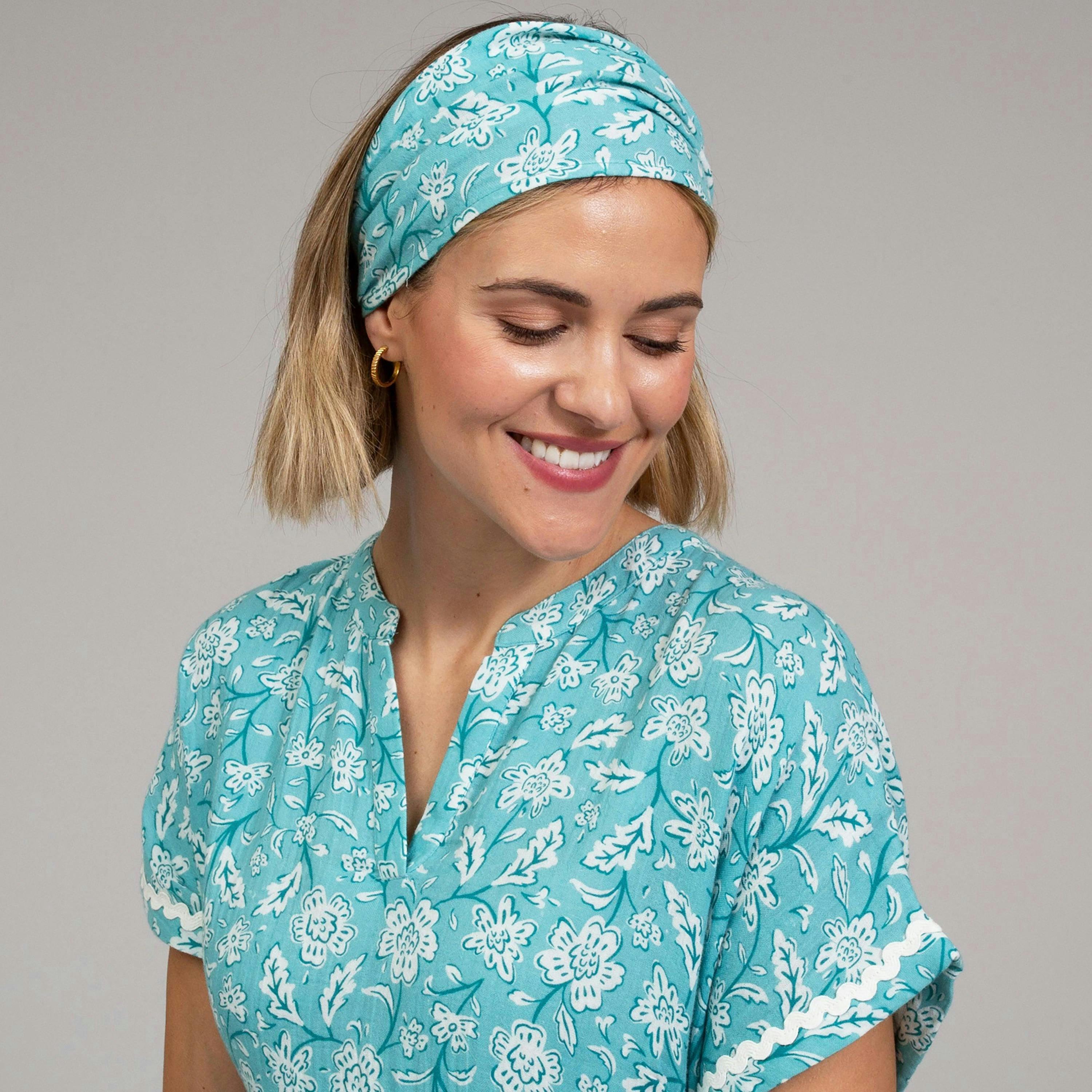 Organic Ocean Bloom Bandana Hairband , view 1 of 3