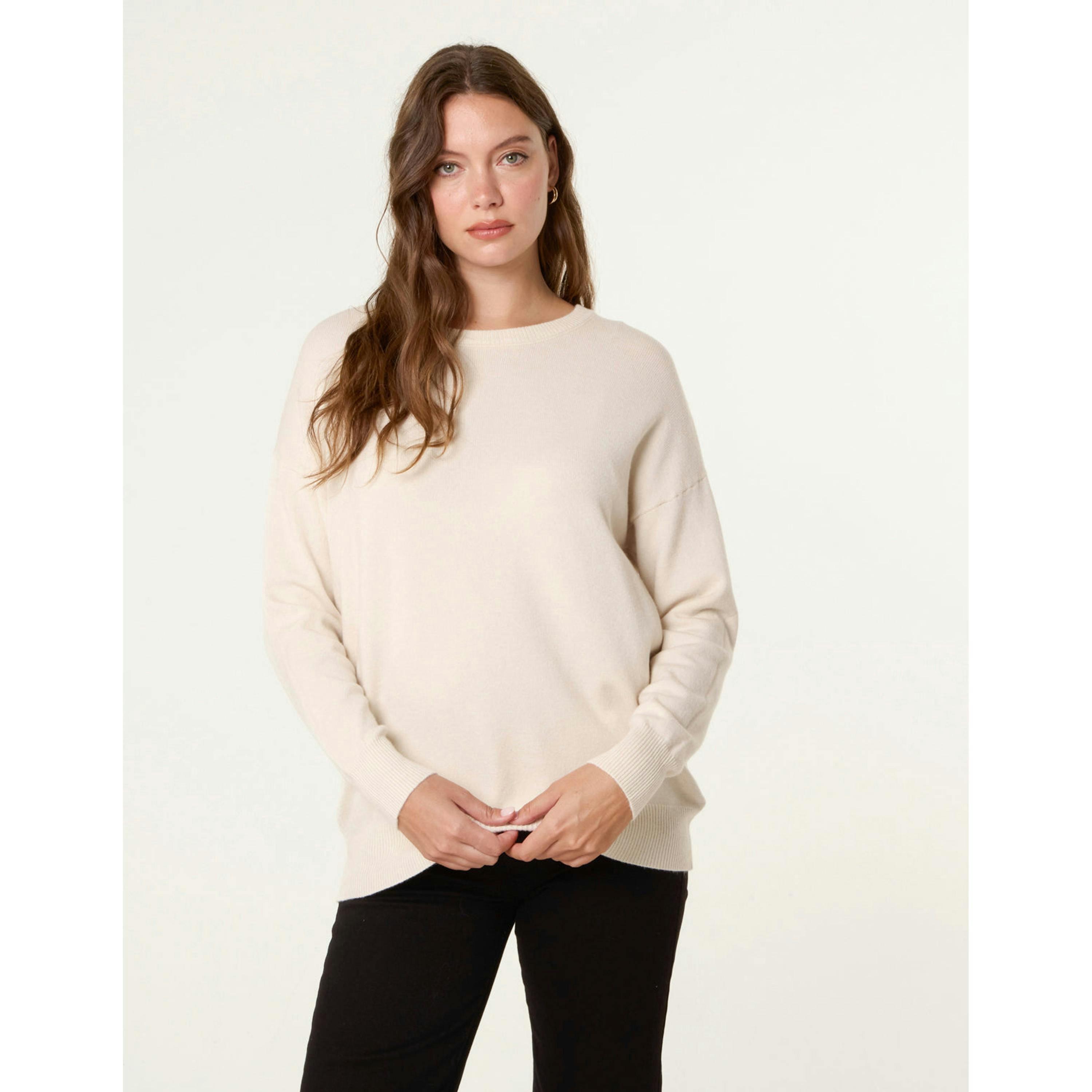 Blue Vanilla Round Neck Jumper  in Stone , view 1 of 4