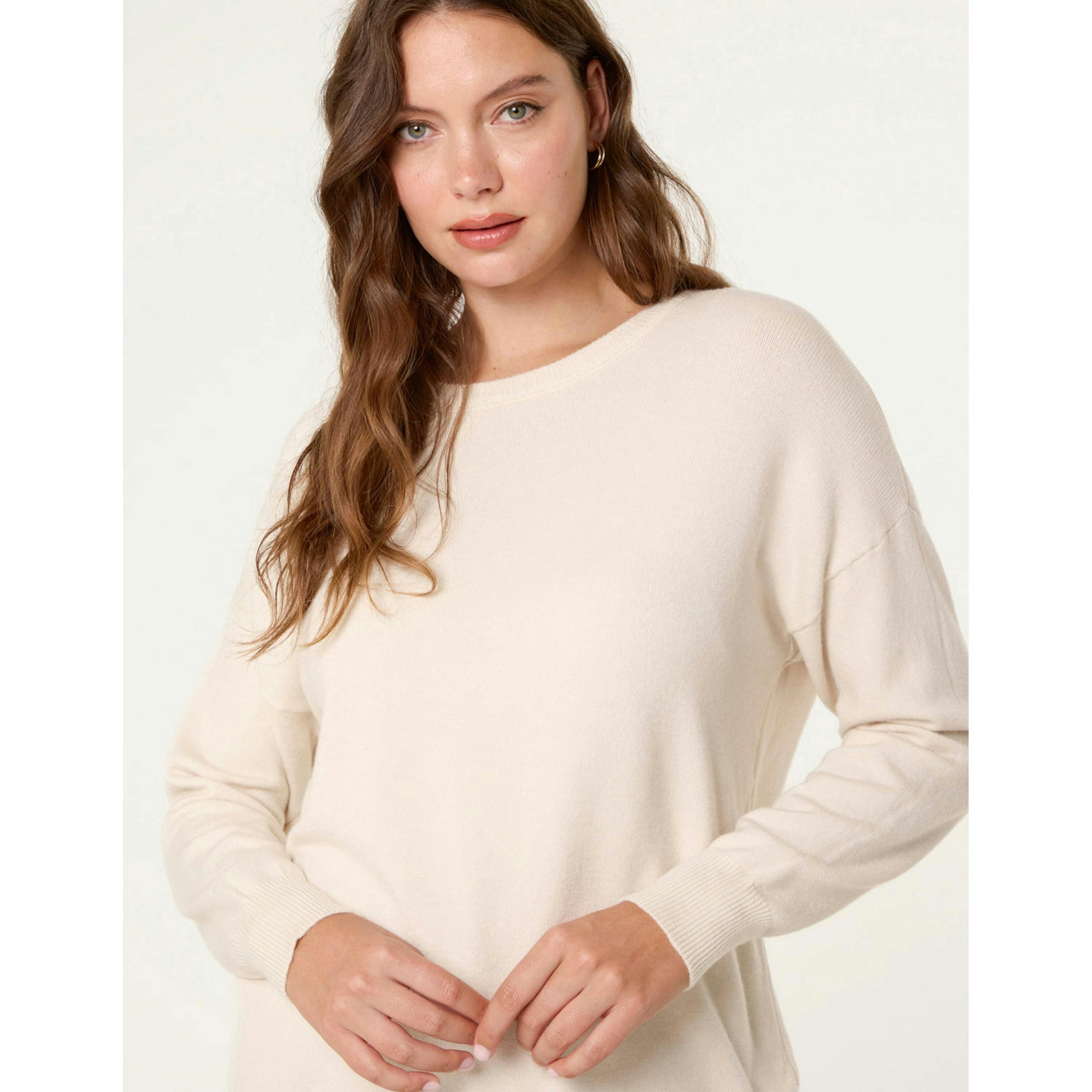 Blue Vanilla Round Neck Jumper  in Stone , view 3 of 4