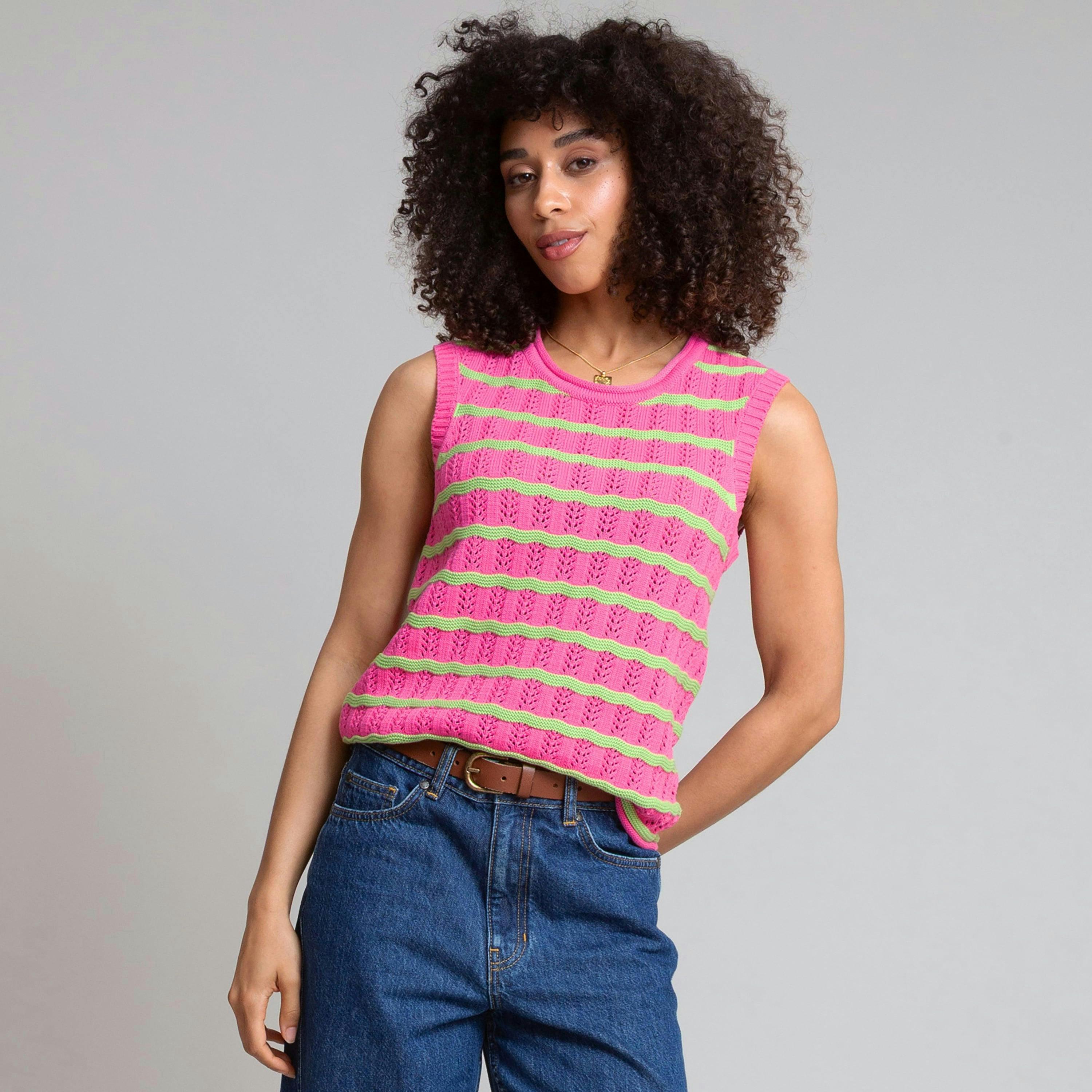 Tolpuddle Organic Knit Tank Top Azalea , view 1 of 3