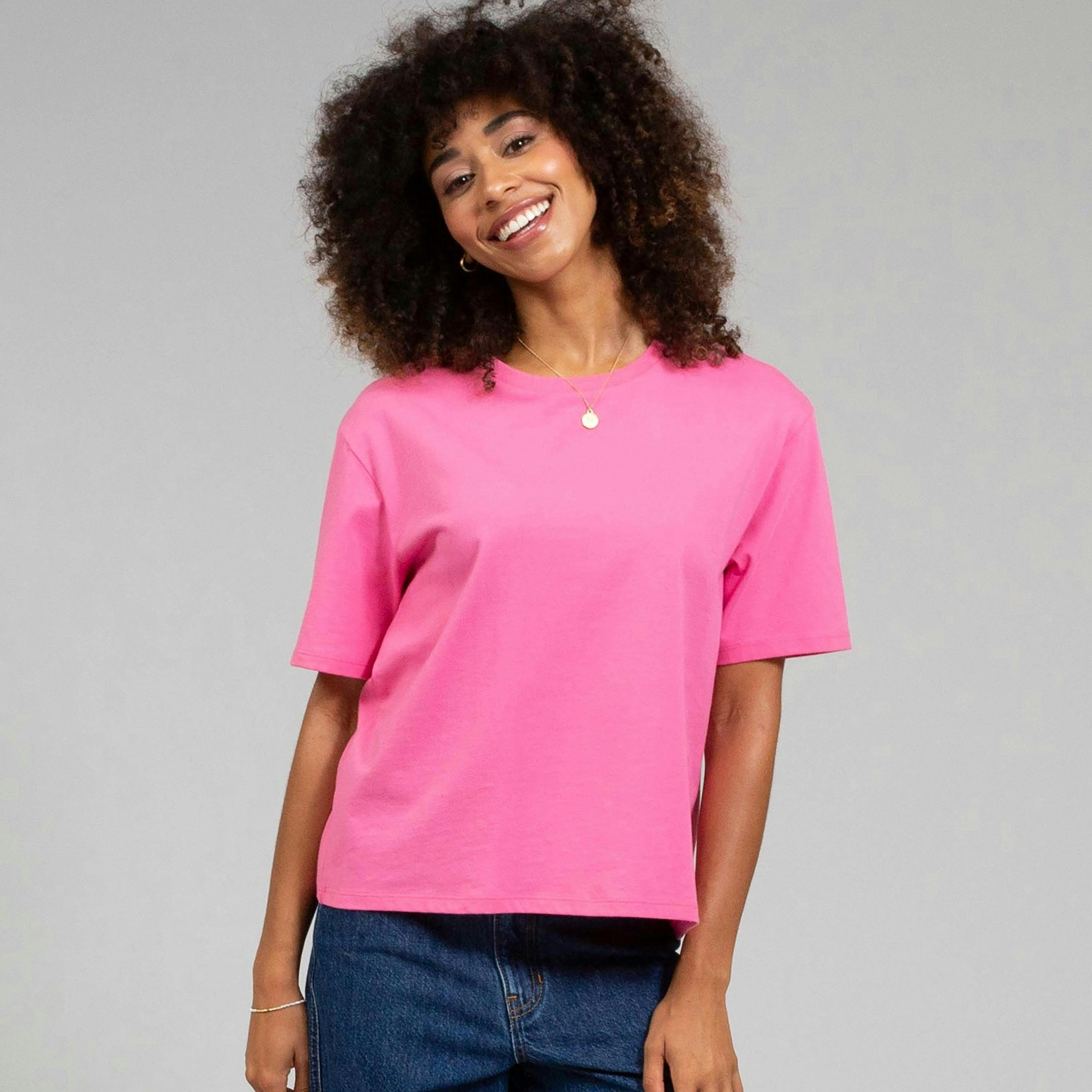Oxbridge Organic Jersey T-Shirt Azalea , view 1 of 3