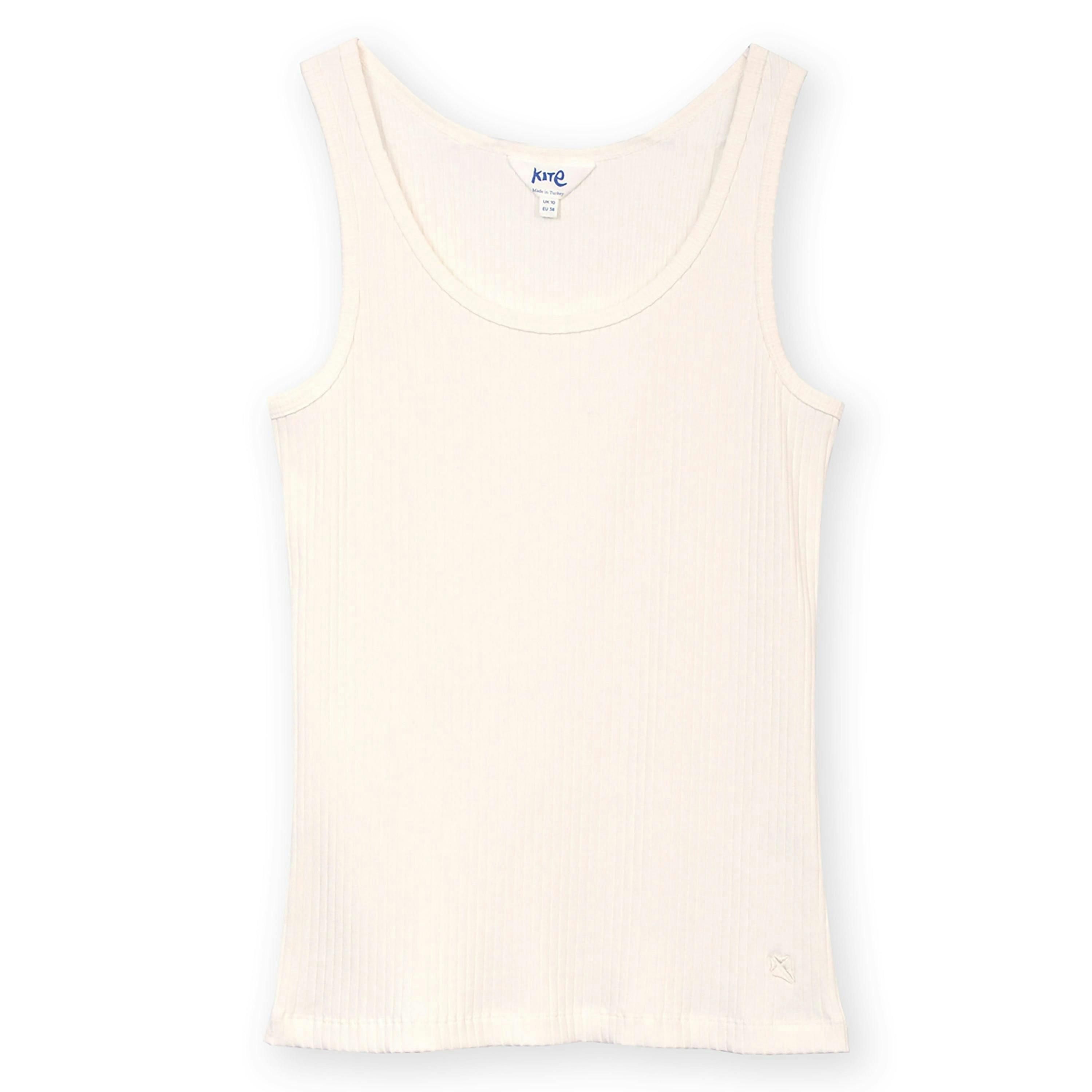 Organic Dorchester Ribbed Vest Off-White , view 2 of 4