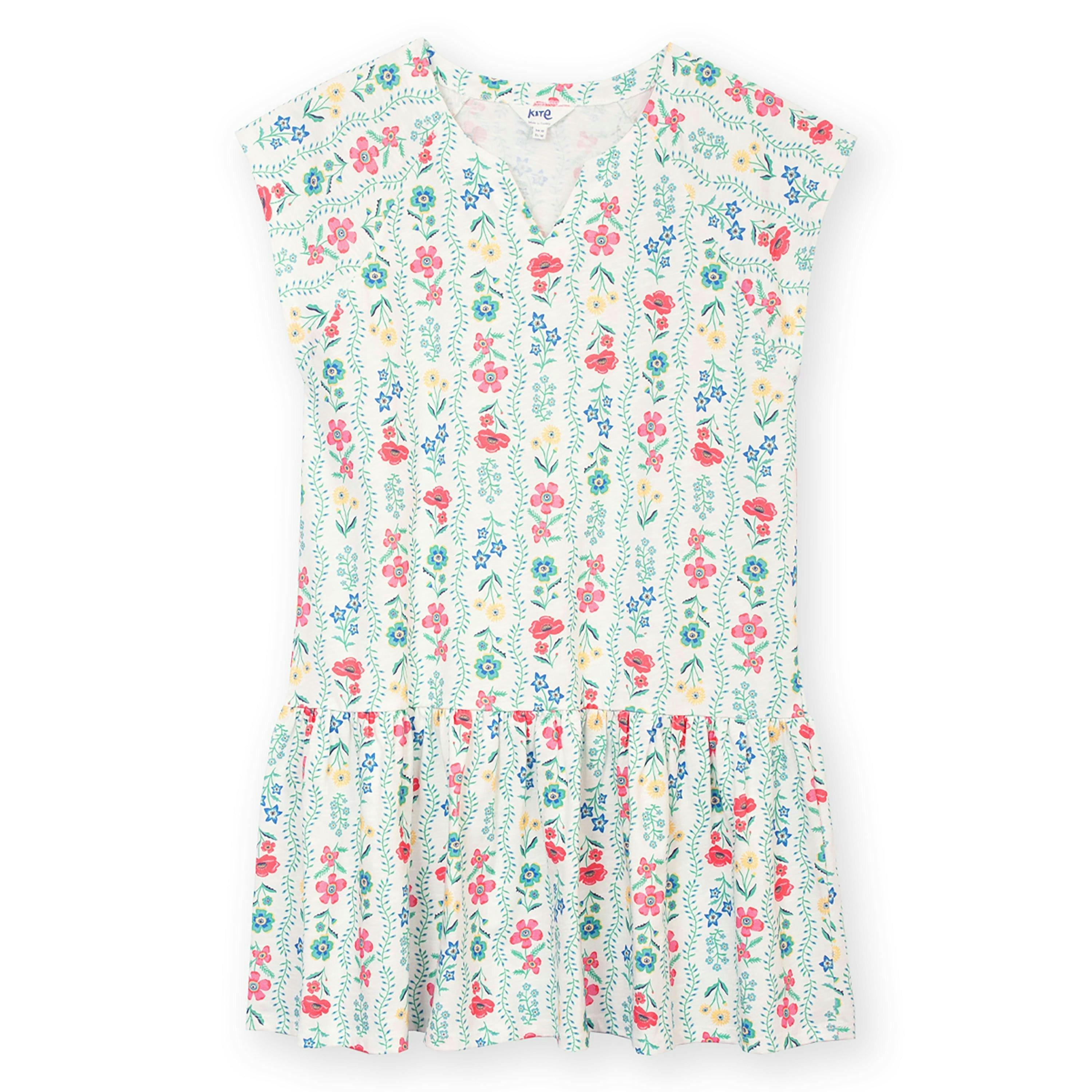 Organic Bookham Slub Jersey Dress Flower Press , view 2 of 5