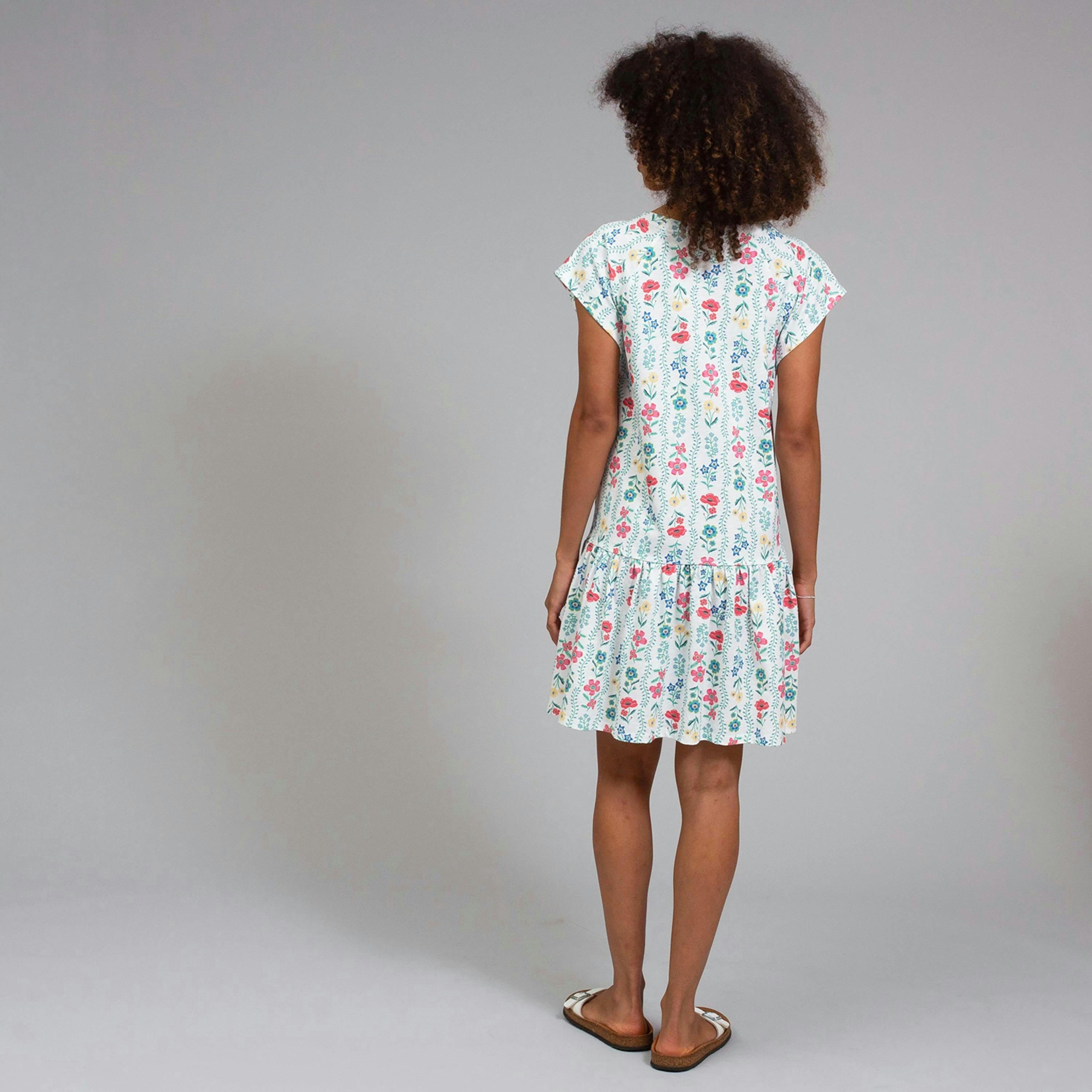 Organic Bookham Slub Jersey Dress Flower Press , view 5 of 5