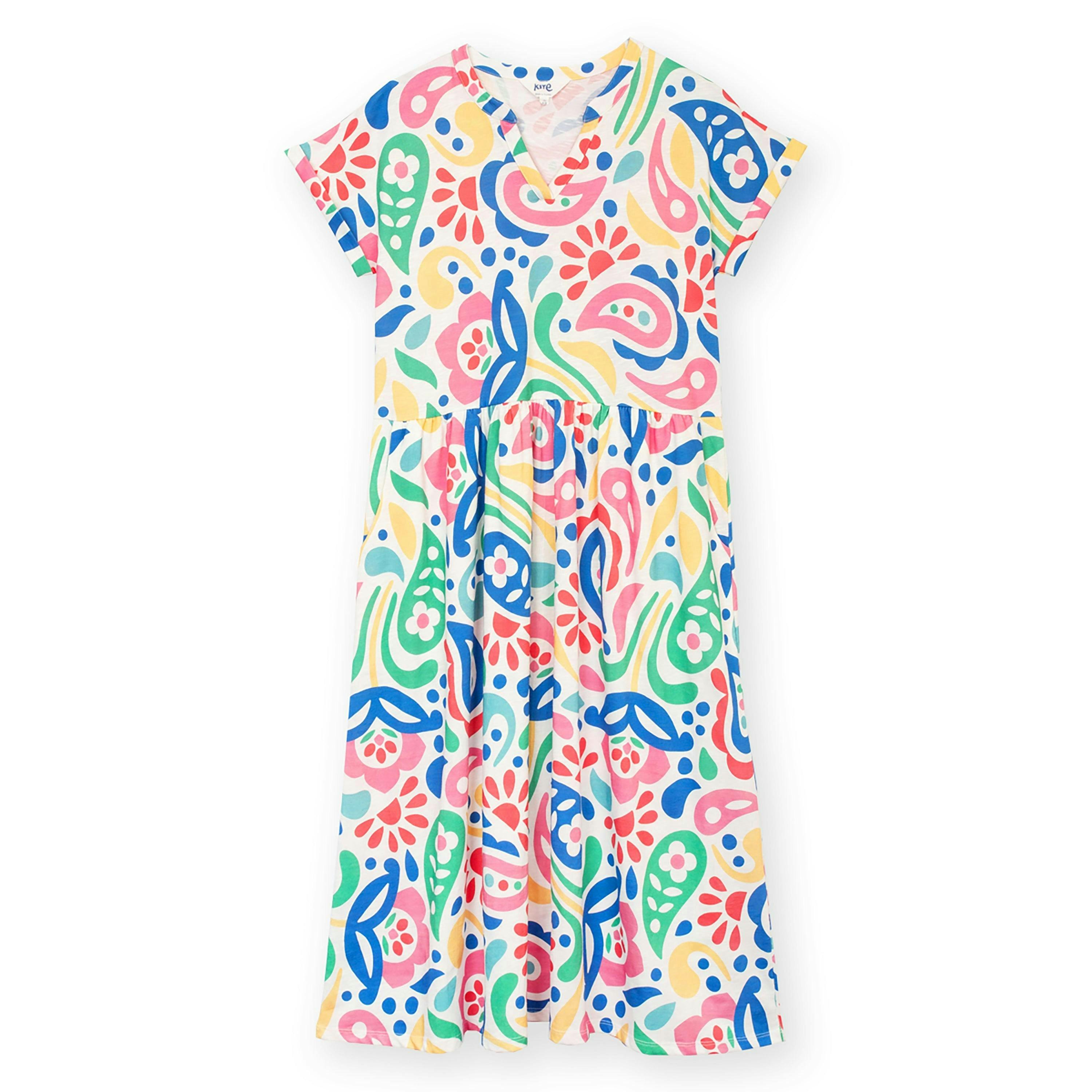 Organic Ryall Slub Jersey Dress Paisley Power , view 2 of 4