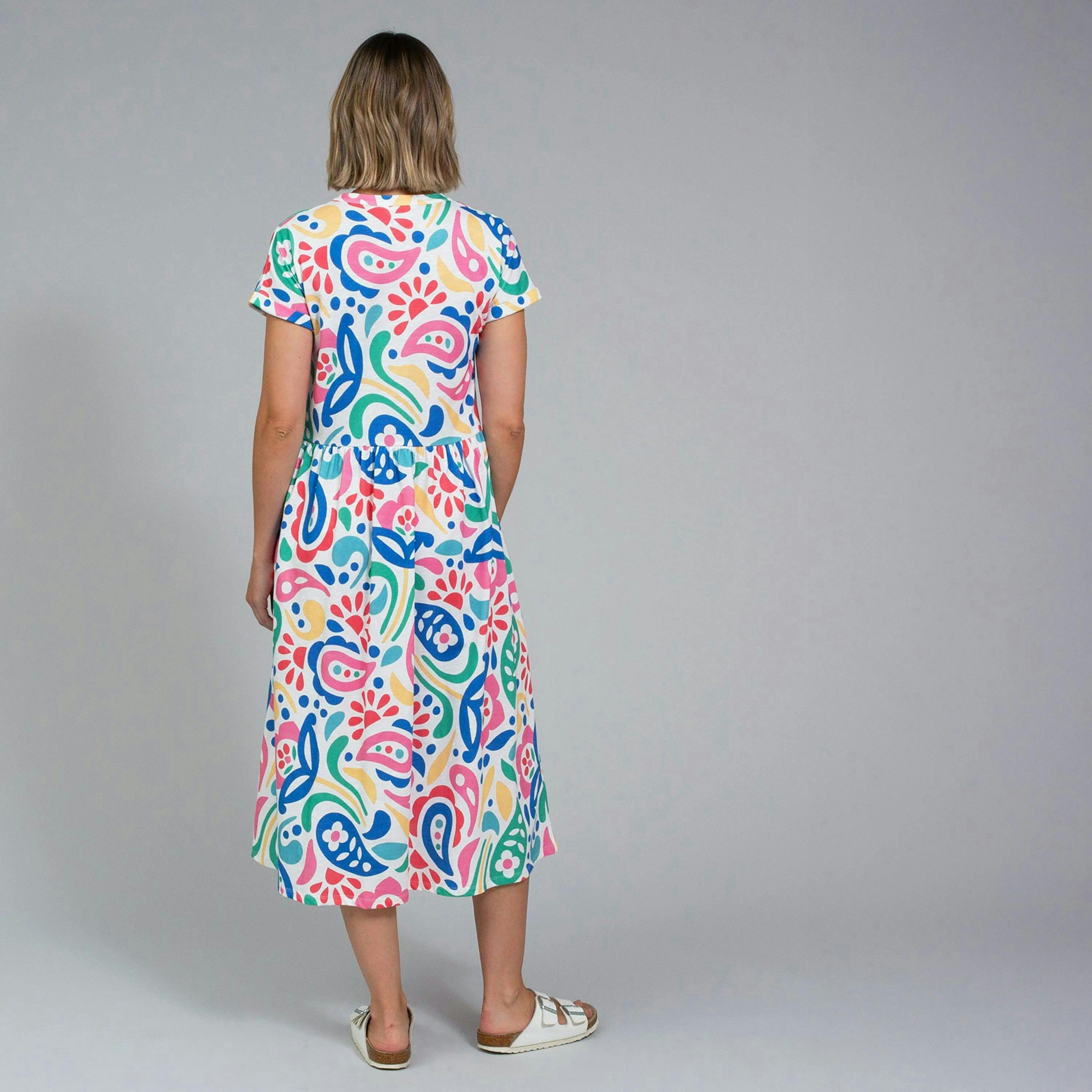 Organic Ryall Slub Jersey Dress Paisley Power , view 4 of 4
