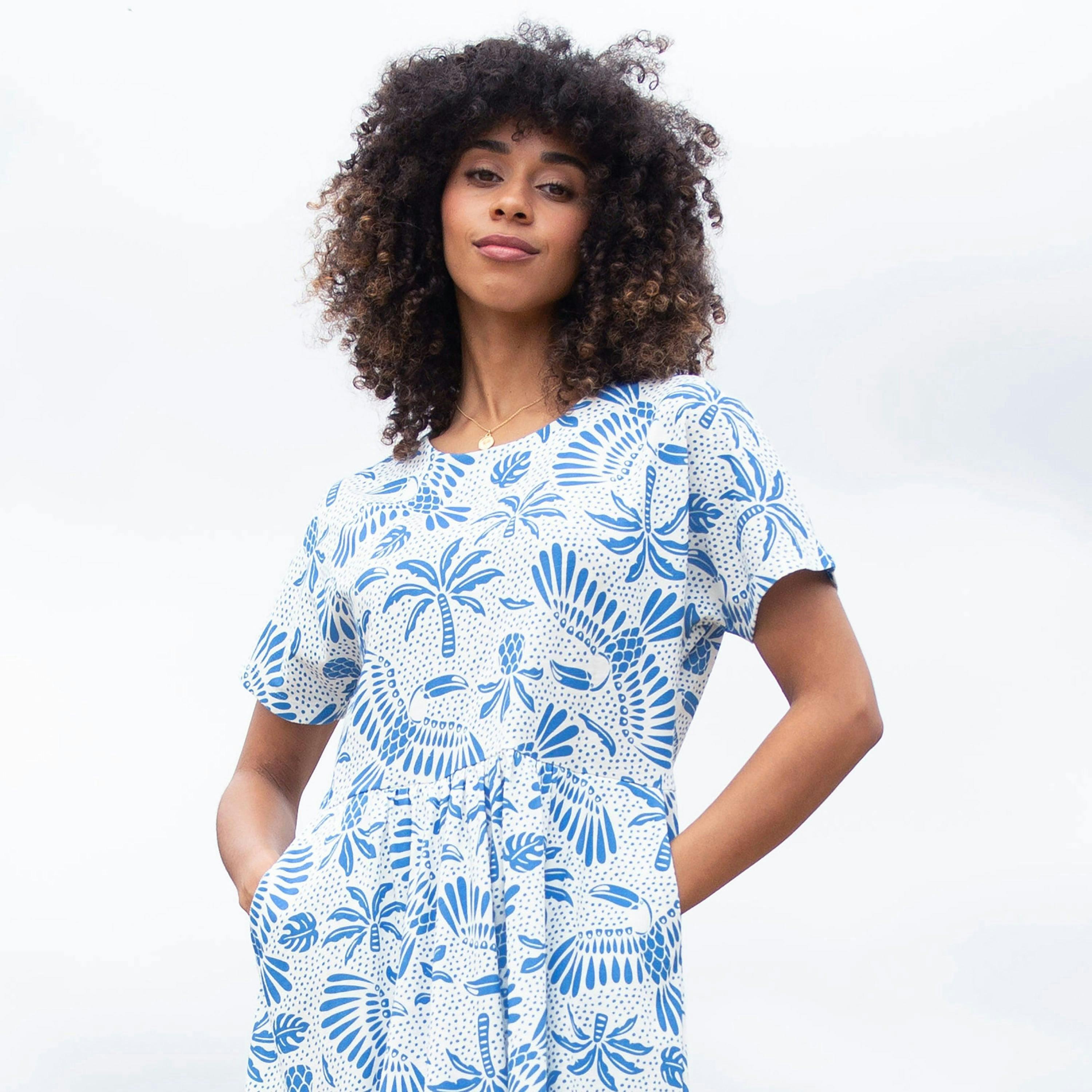 Organic Harbour Slub Jersey Dress Toucan Do It , view 3 of 4