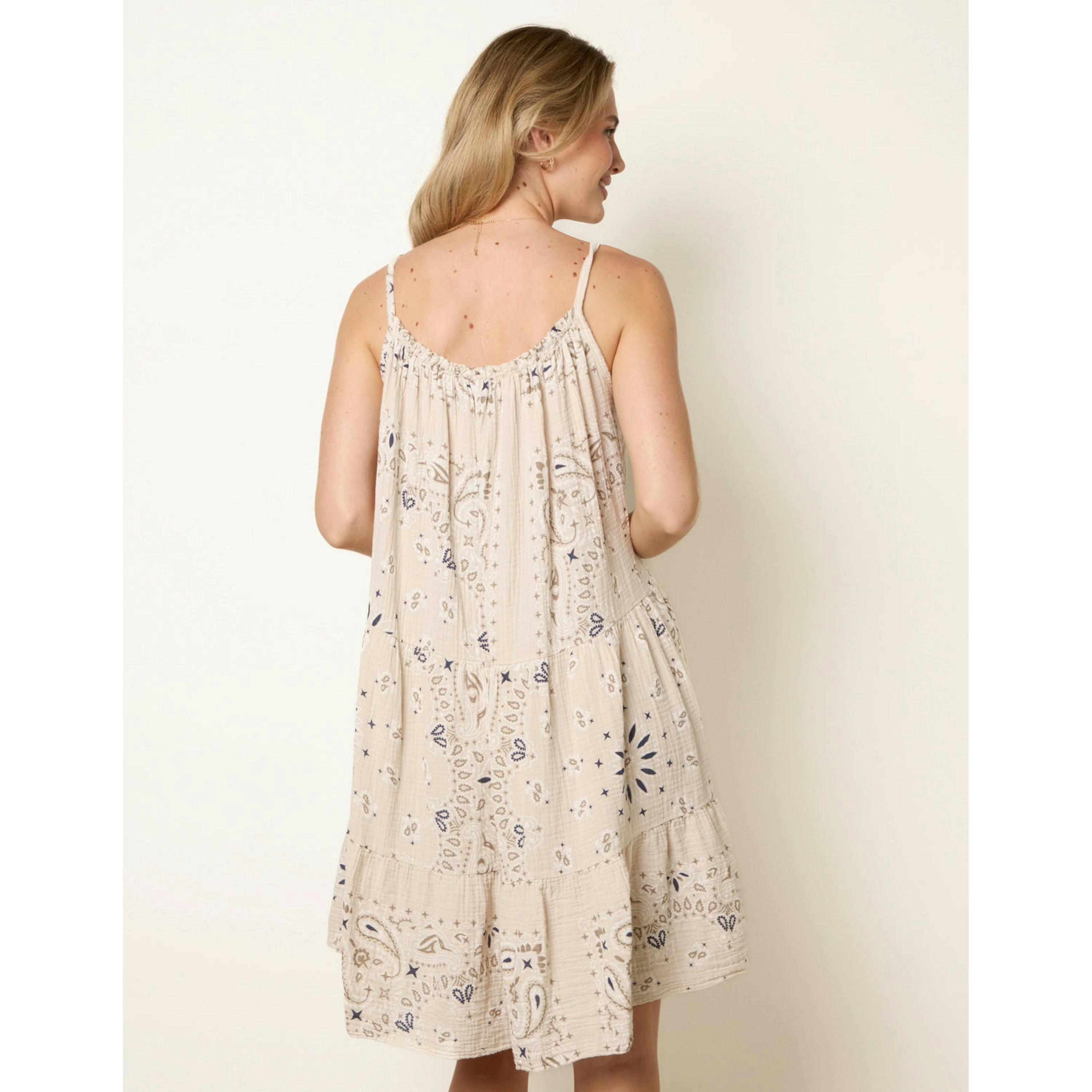 Blue Vanilla Camo Swing Dress in Cheesecloth  in Stone , view 2 of 4