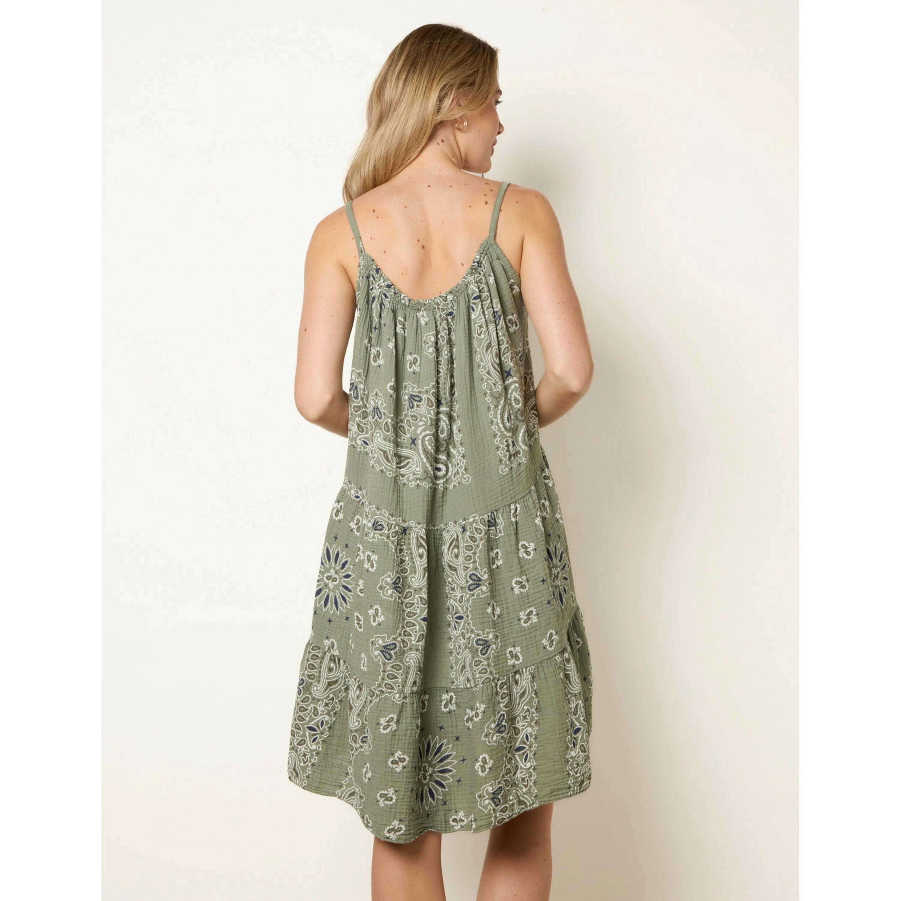 Blue Vanilla Camo Swing Dress in Cheesecloth  in Khaki , view 2 of 4