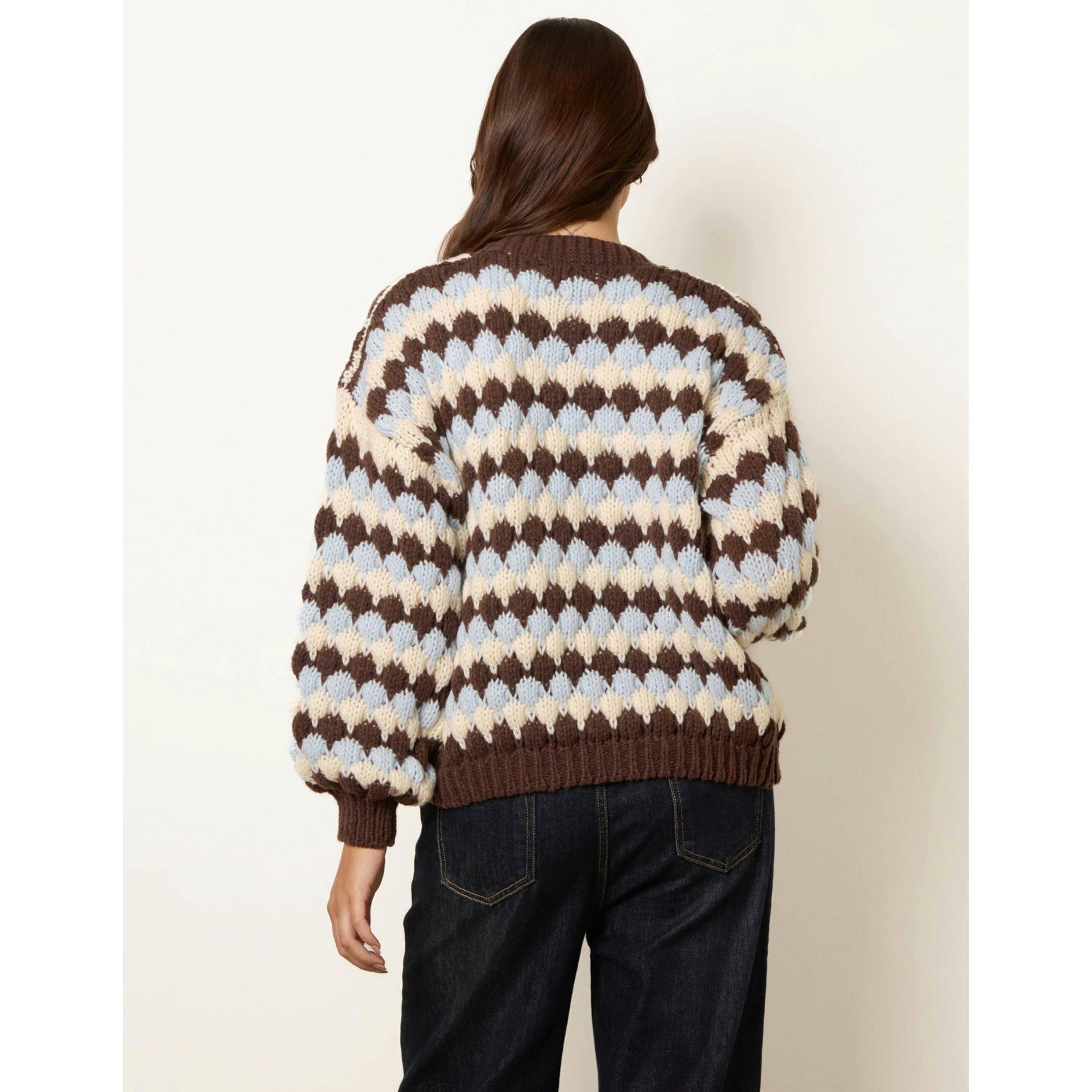 Blue Vanilla Multicoloured Striped Cardigan  in Multicolour , view 2 of 5