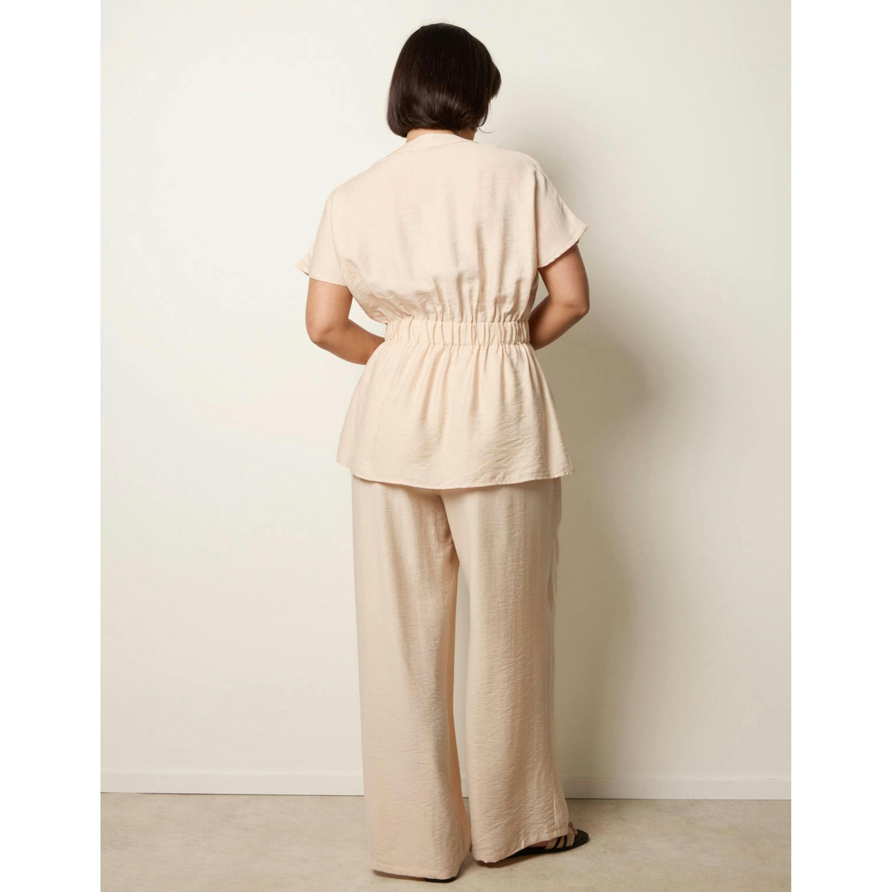 Blue Vanilla Two Piece Belted Co-Ord Set  in Beige , view 2 of 4