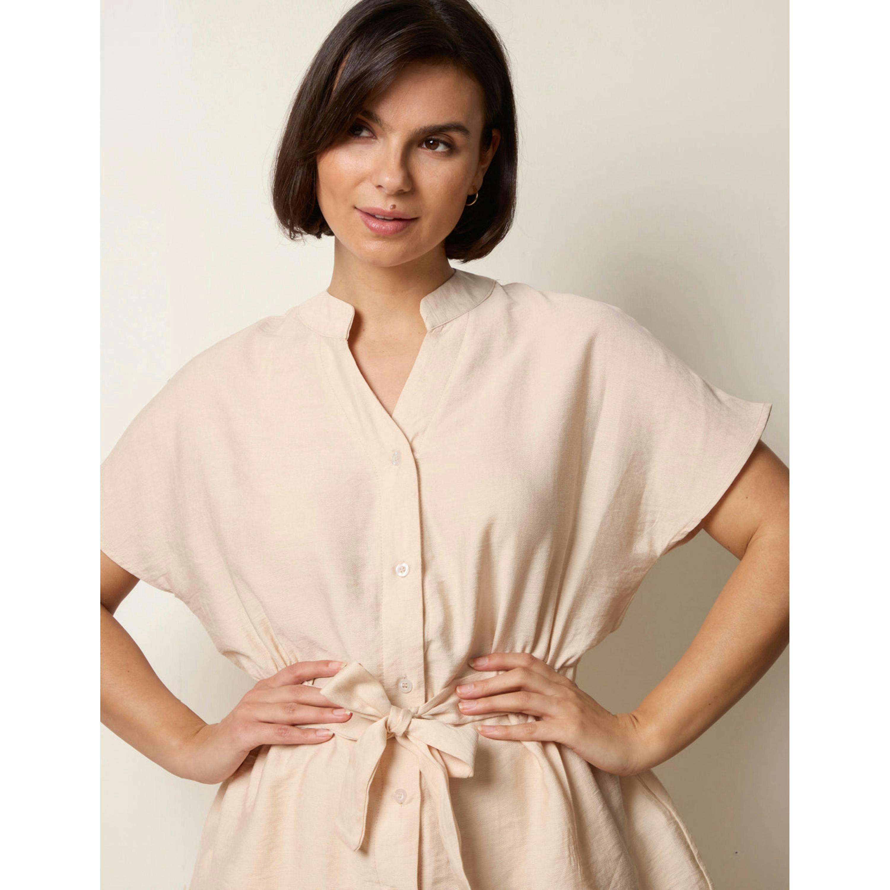 Blue Vanilla Two Piece Belted Co-Ord Set  in Beige , view 3 of 4