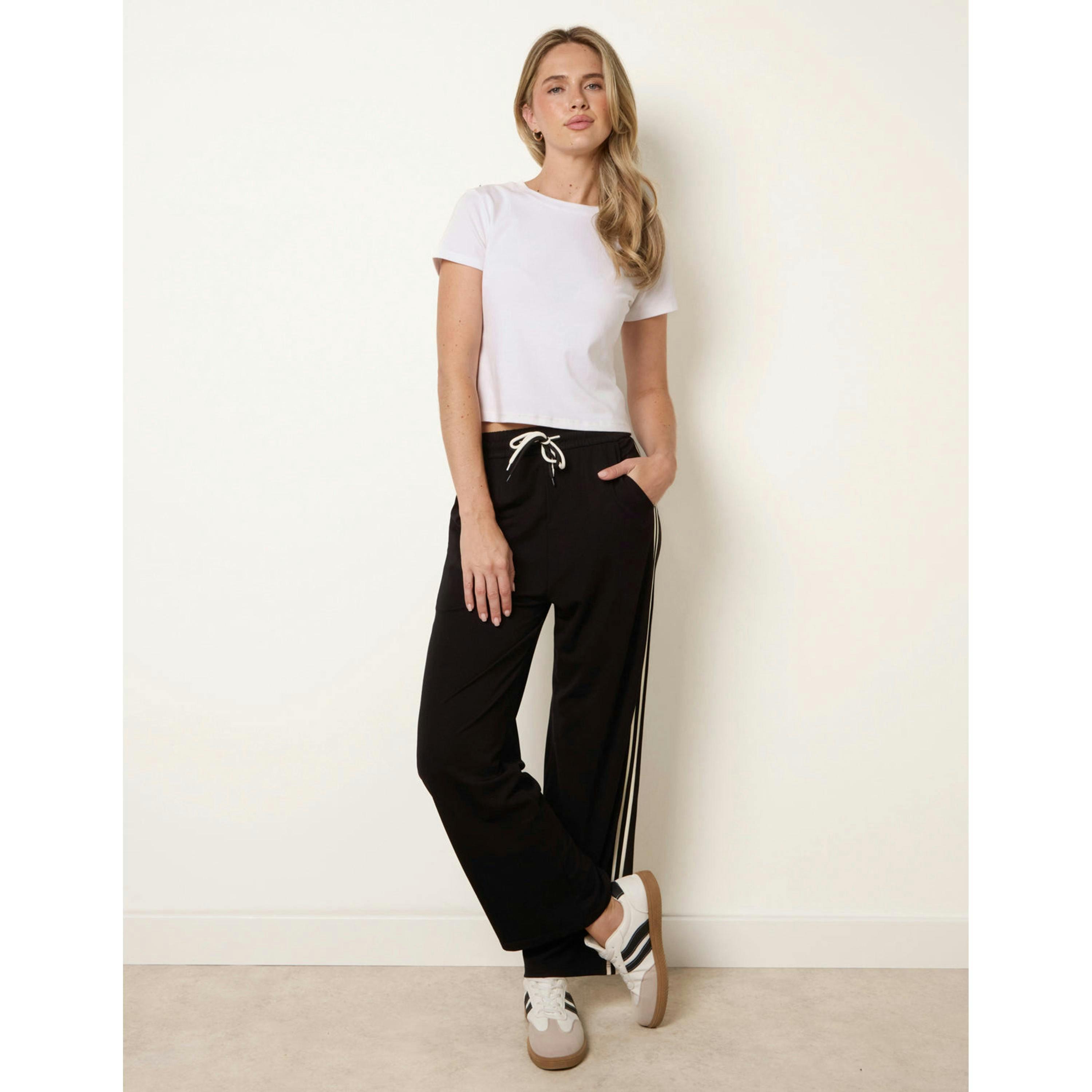 Blue Vanilla Side Stripes Pants  in Black , view 1 of 4