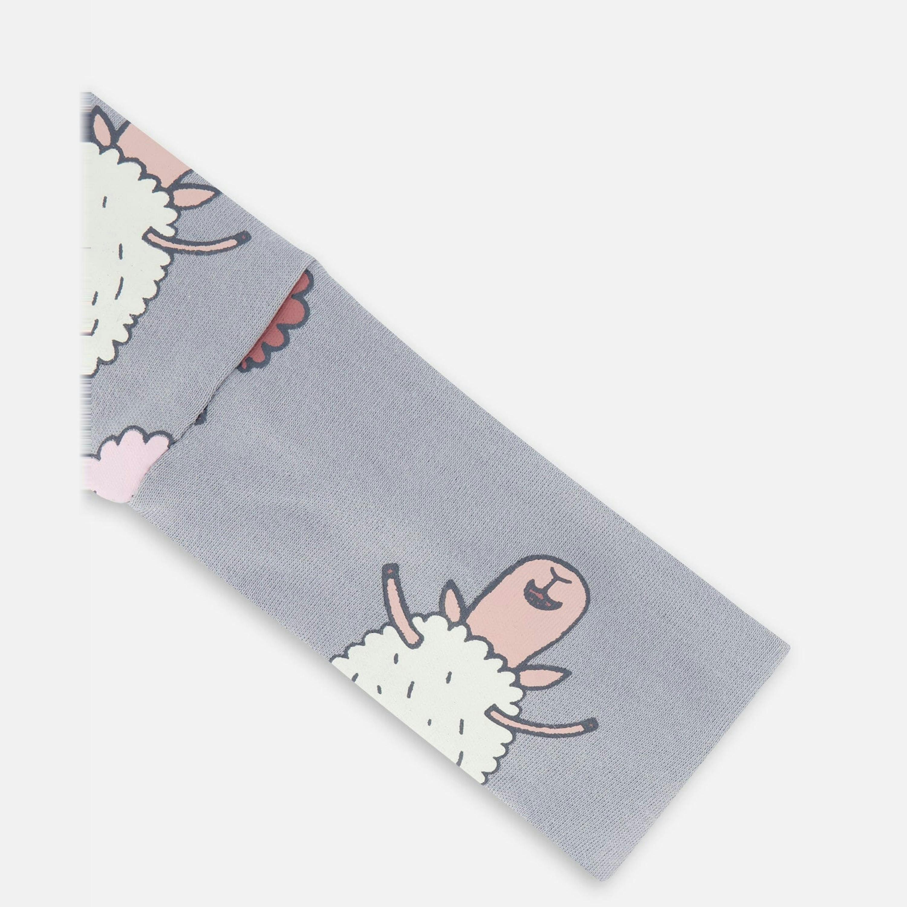 Printed Organic Cotton Headband Blue Grey Sheep , view 3 of 3
