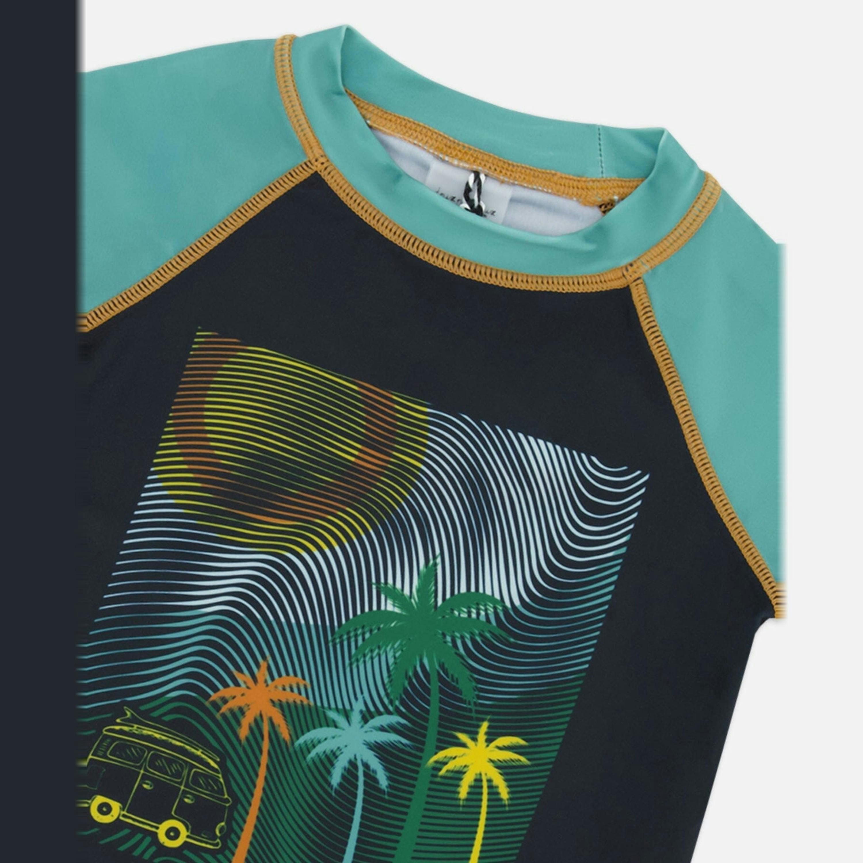 Short Sleeve Rashguard With Print Black , view 3 of 3