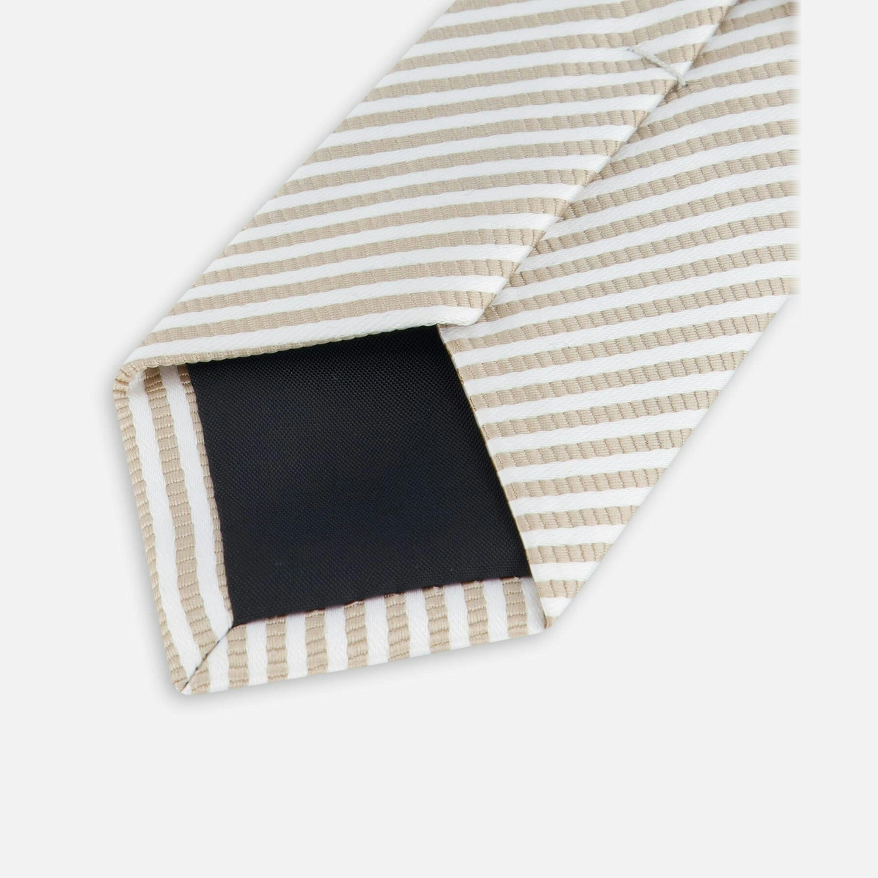 Neck Tie Light Taupe Striped , view 4 of 5